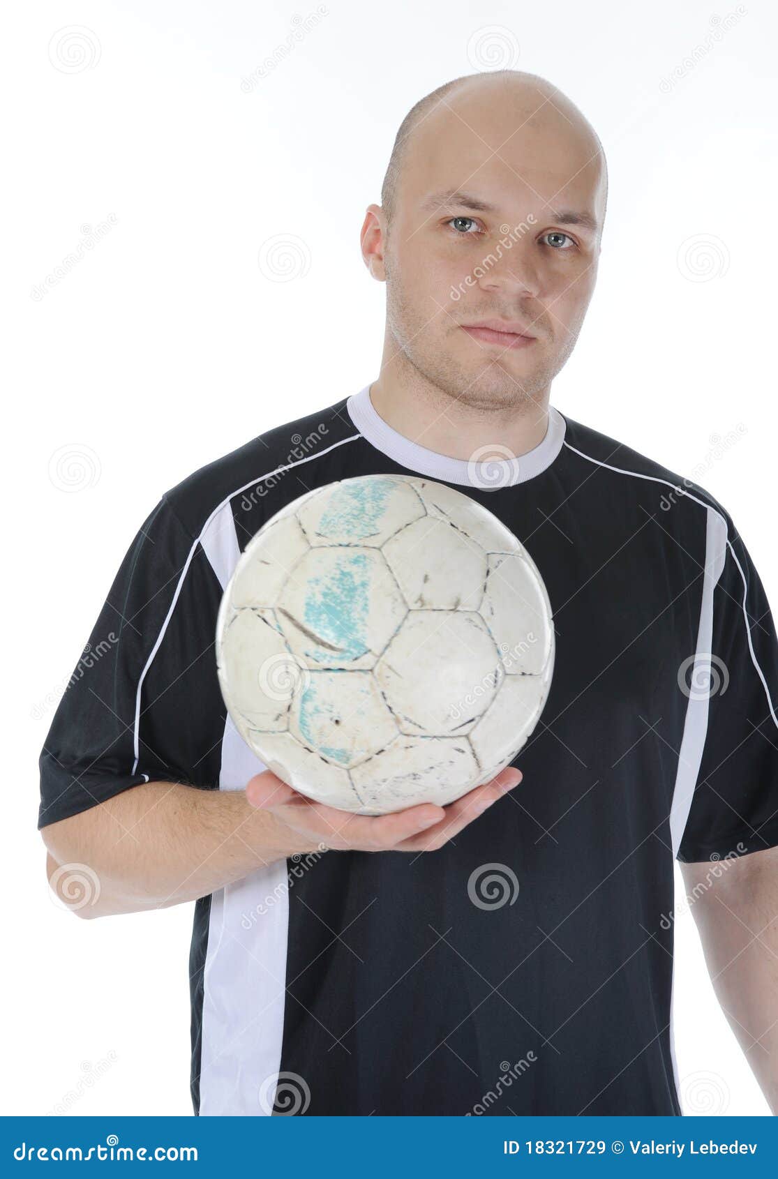 Football Player with the Ball in His Hands. Stock Image Image of