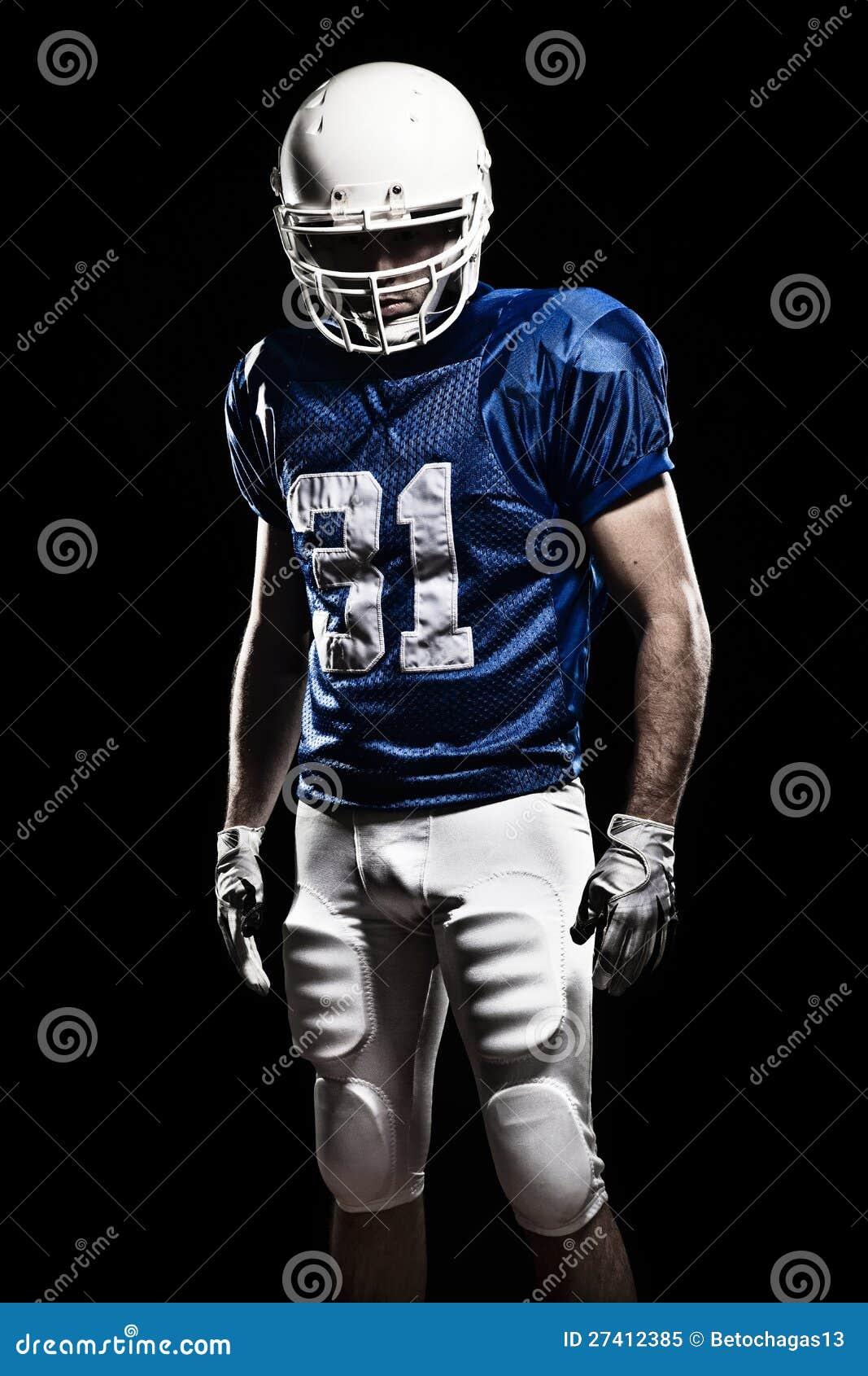 Football Player with Number Stock Image - Image of portrait
