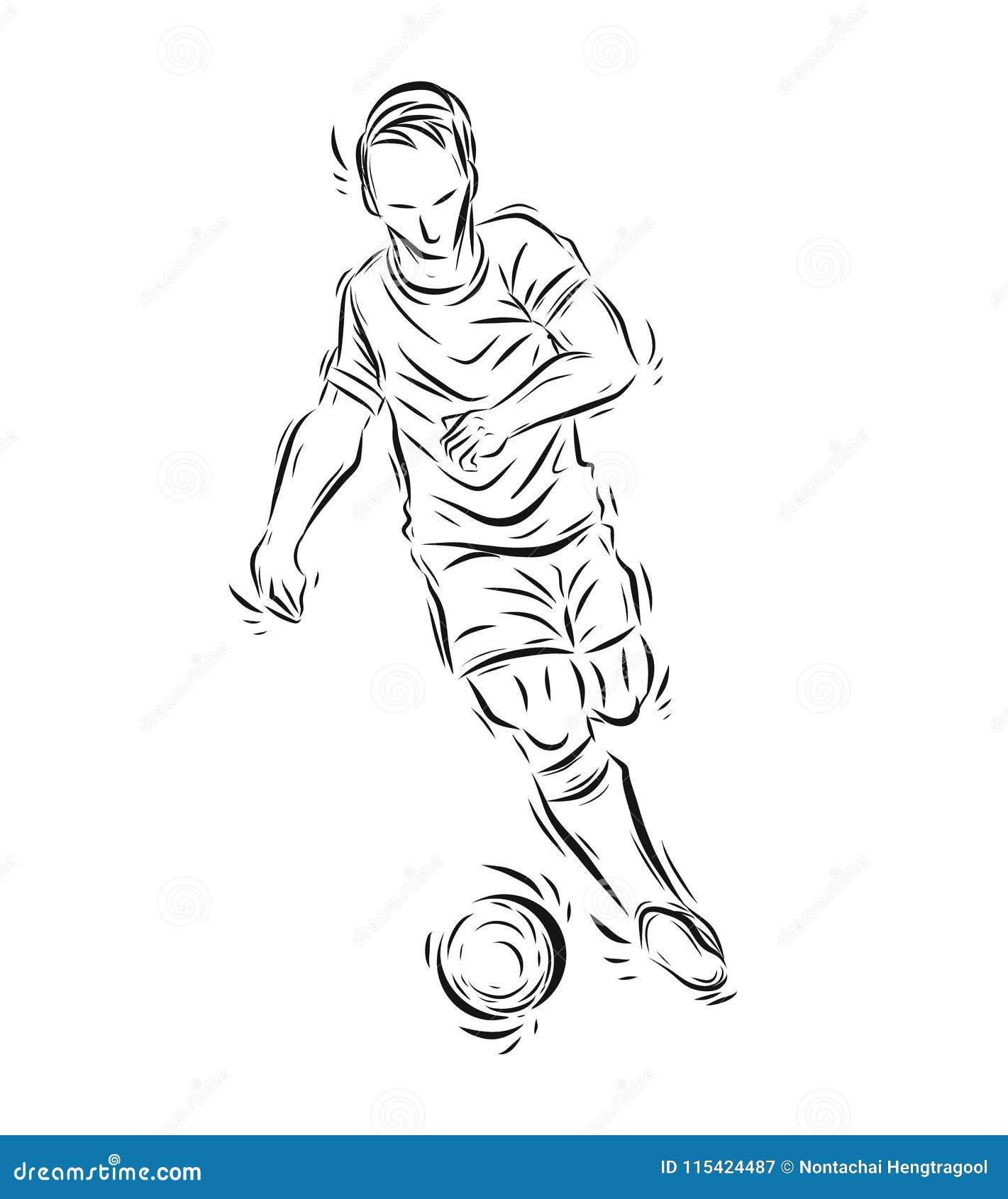 Soccer Sport Sketch on White Background. Stock Vector - Illustration of ...