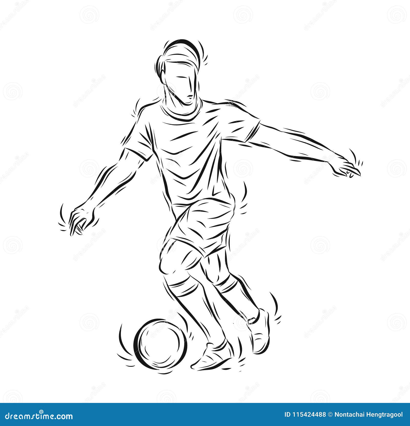 Soccer Sport Sketch on White Background. Stock Vector ...
