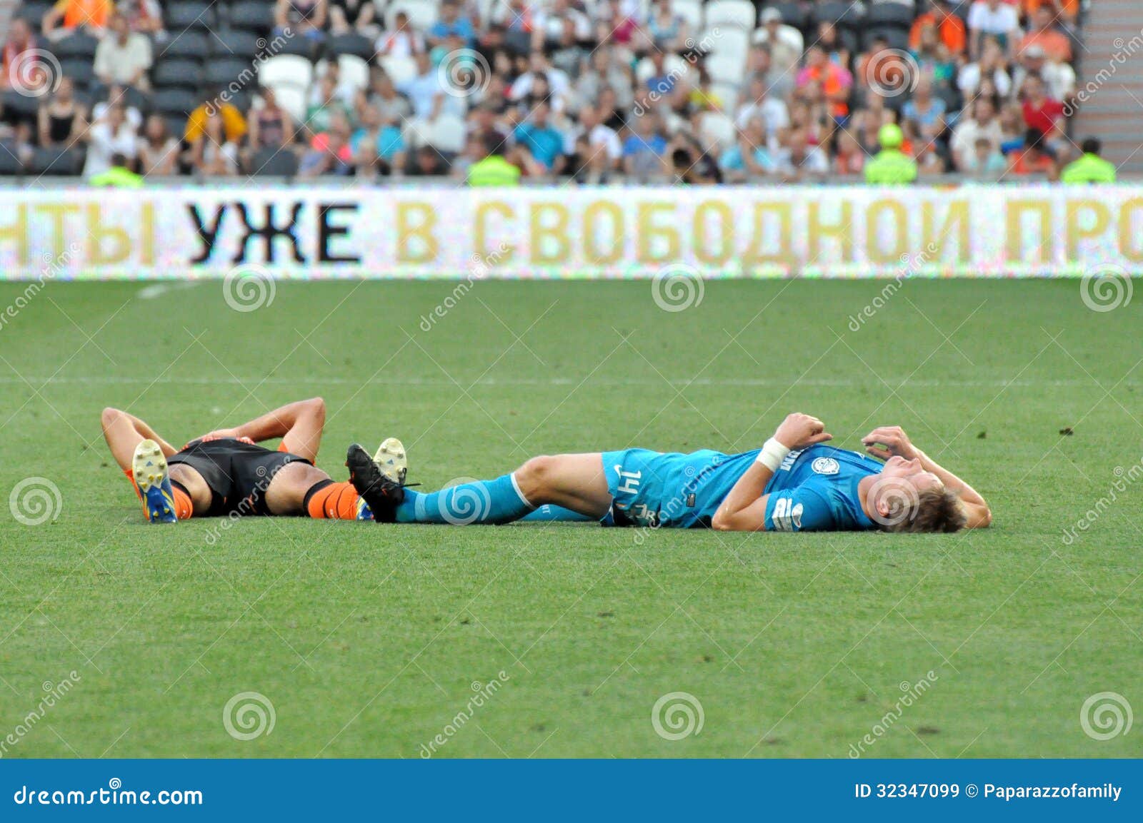 Football Players After Collision Editorial Stock Image - Image of