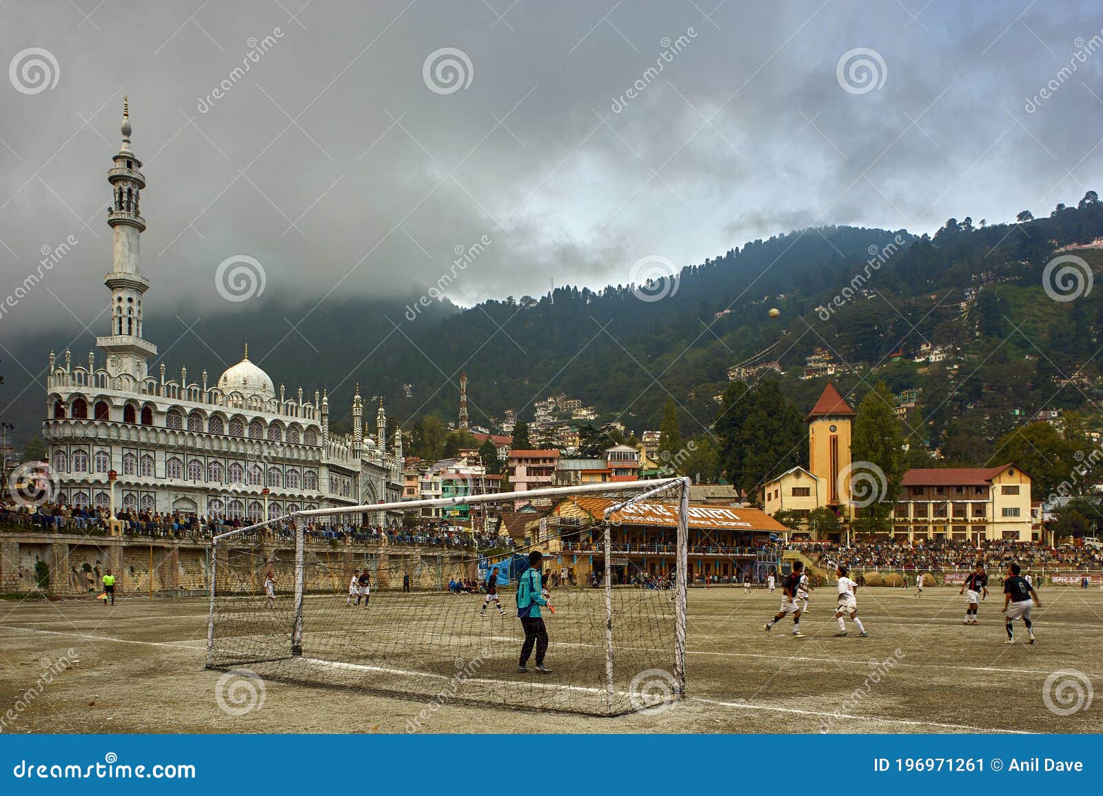 Football Players Playing on Nainital Sport Ground in Front of Jama