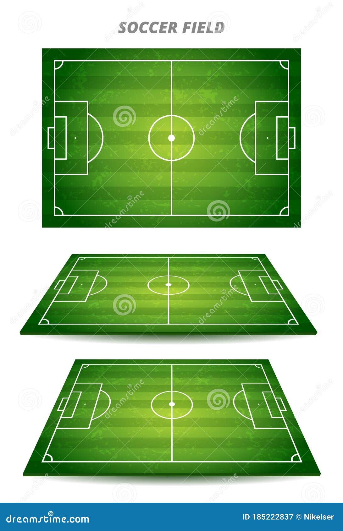 Football Playing Field Or Soccer Field Top View And Perspective Elements With Green Grass Pattern For Background Vector Stock Vector Illustration Of Background Match