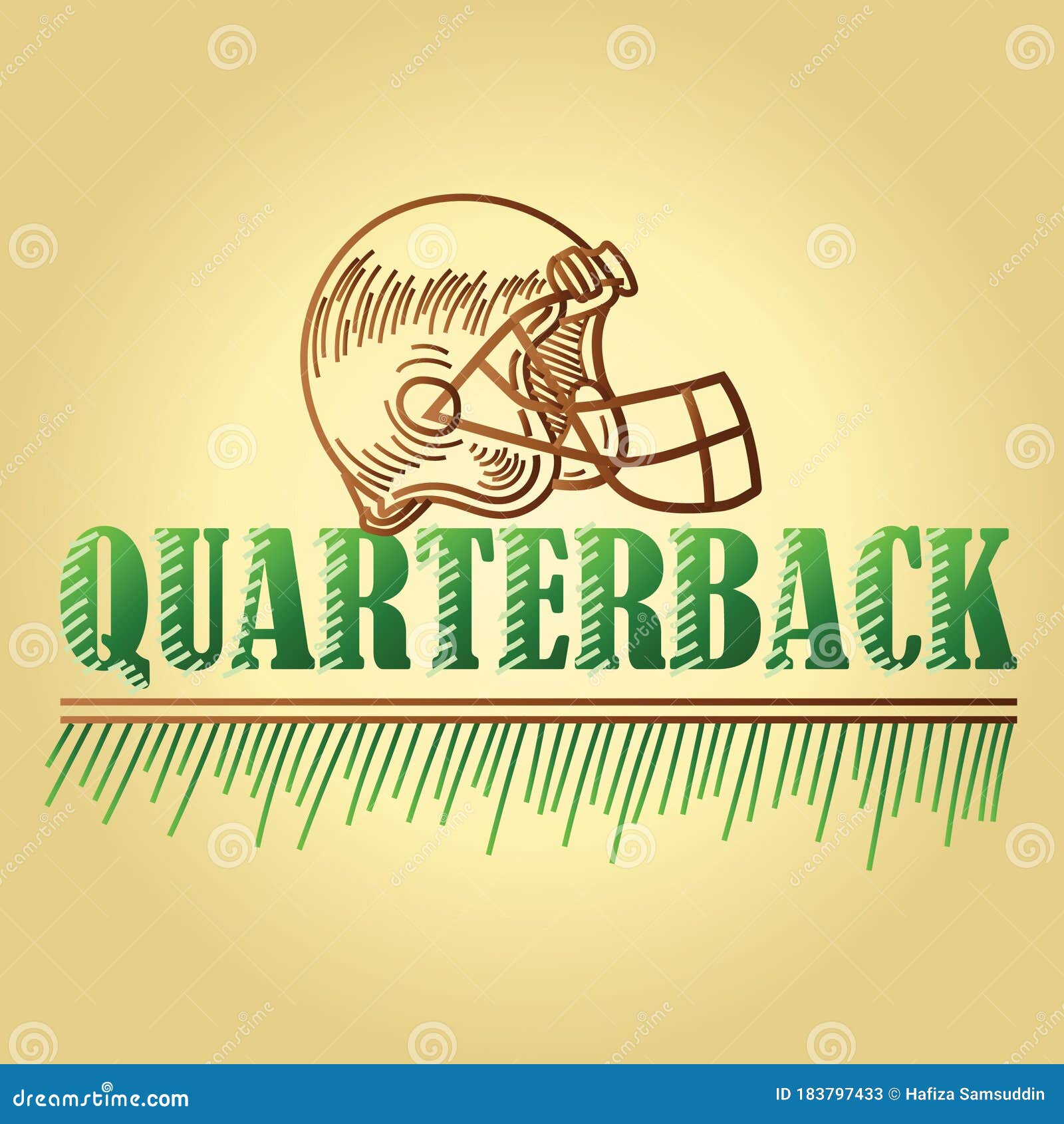 Football Quarterback Position Text. Vector Illustration Decorative