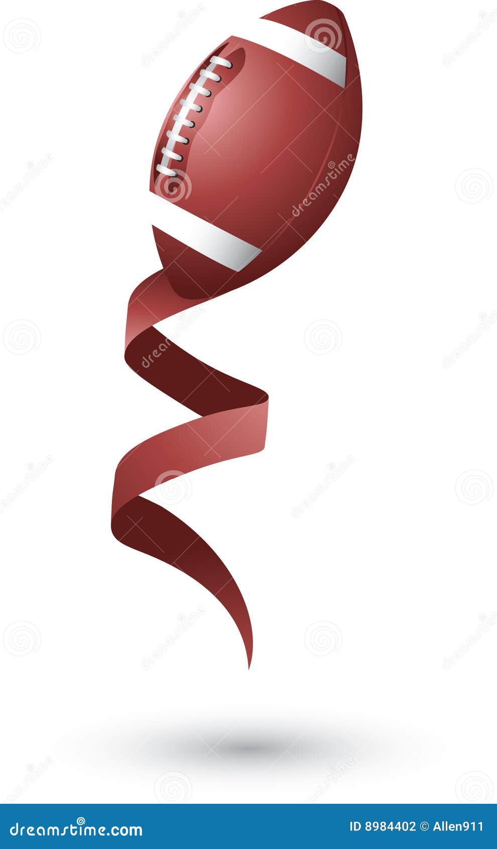 Football on a ribbon stock vector. Illustration of orange - 8984402