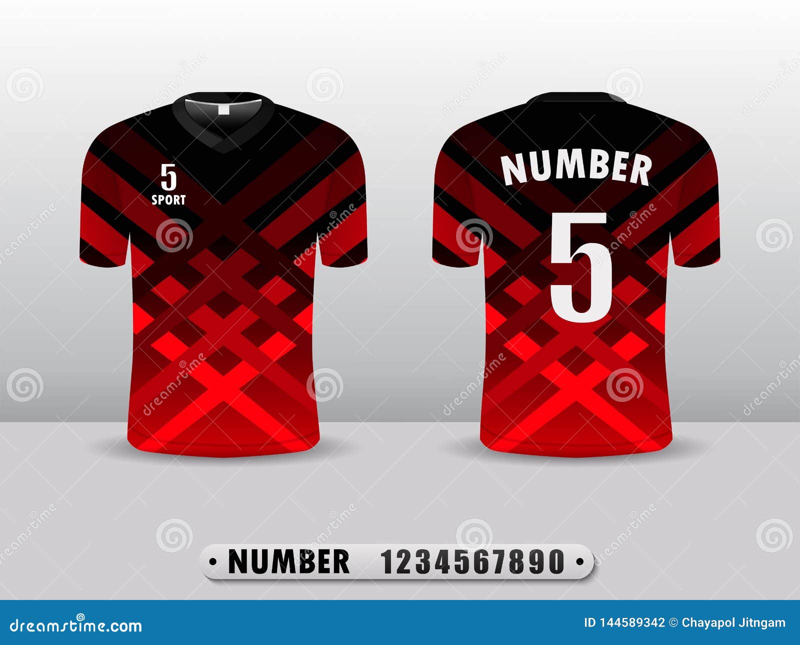 red and black football jersey