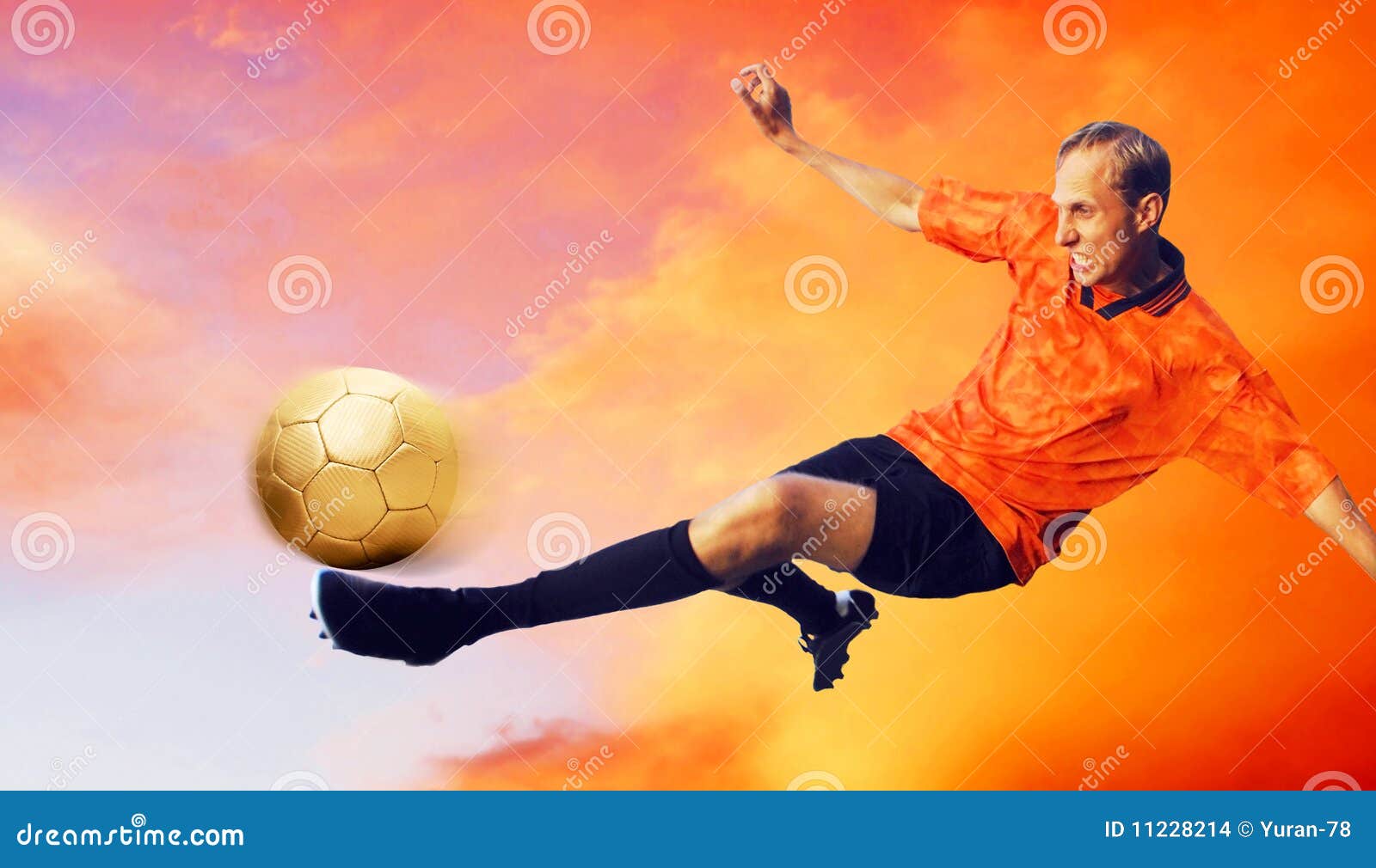 Football on the sky stock photo. Image of backgrounds 11228214