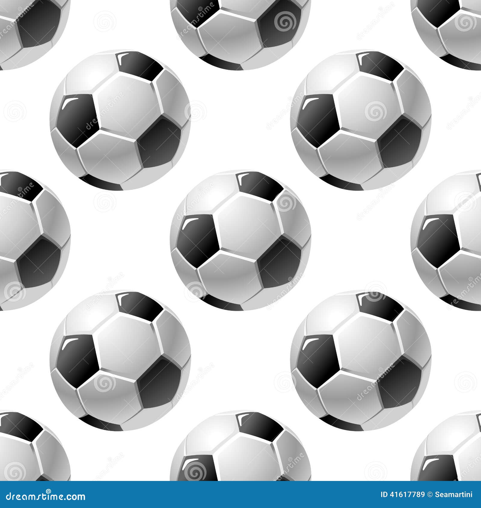 Football or Soccer Ball Seamless Pattern Stock Vector - Illustration of ...