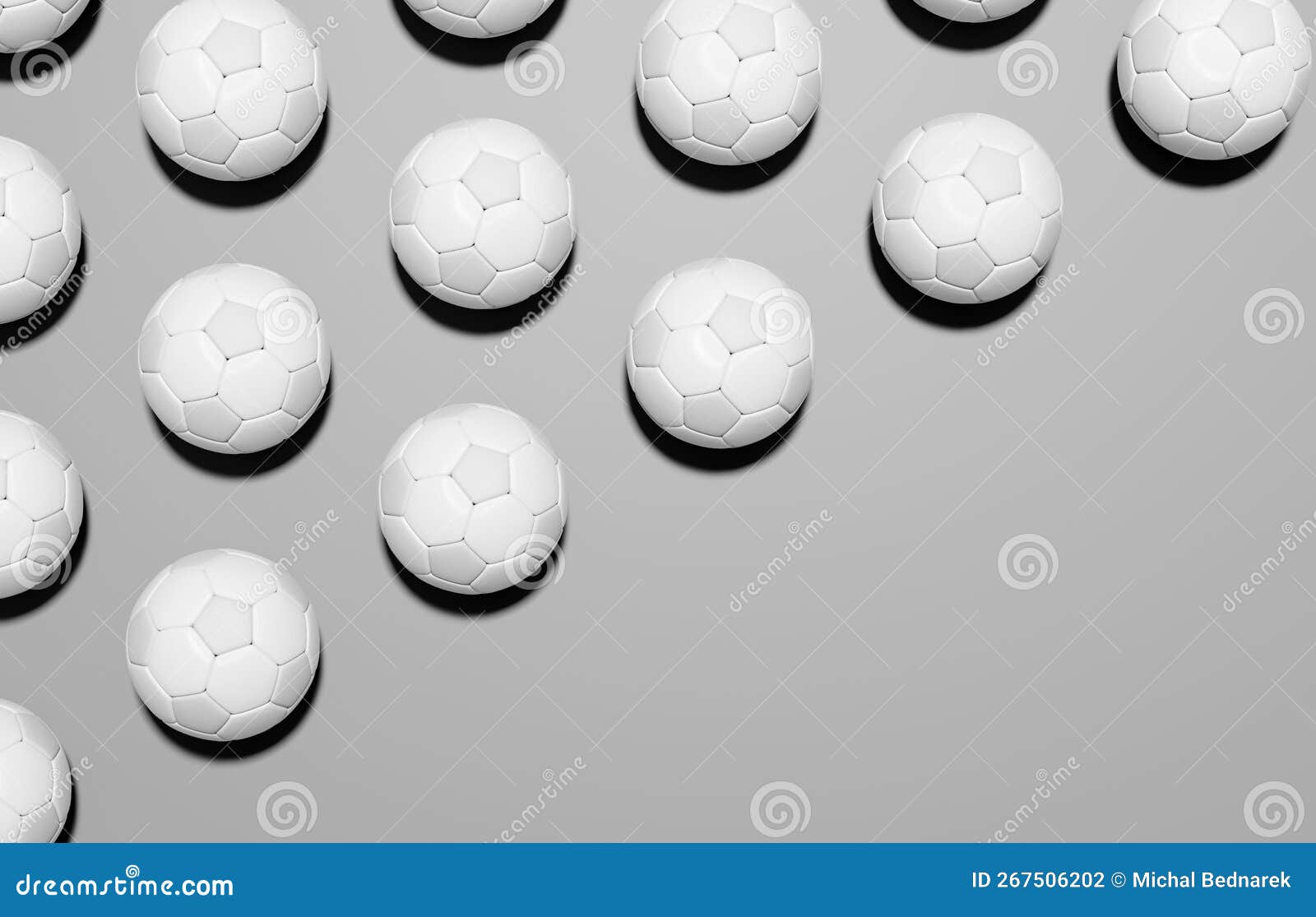 Football Soccer Balls Flat Lay Monochromatic Background Stock Photo ...