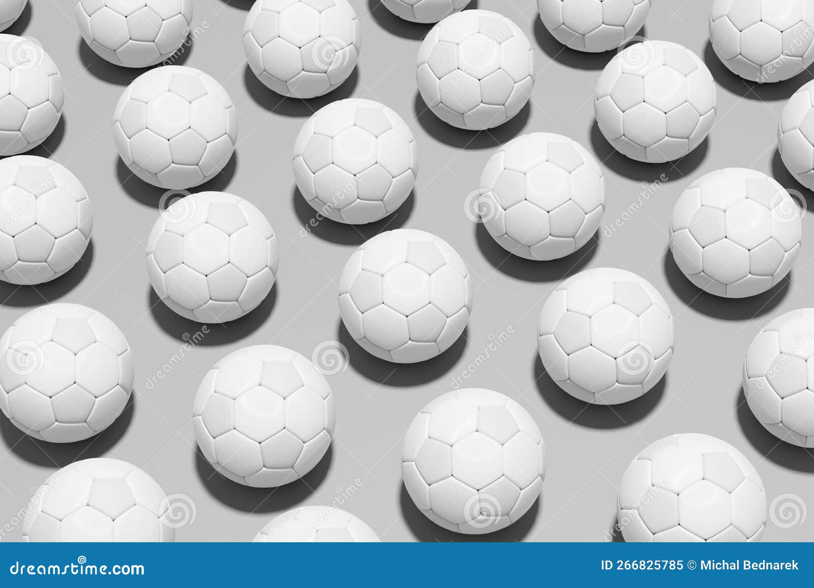 Football Soccer Balls Flat Lay Monochromatic Background Stock Image ...