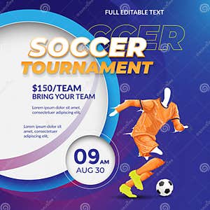 Football Soccer Tournament Flyer Design Template Stock Vector 