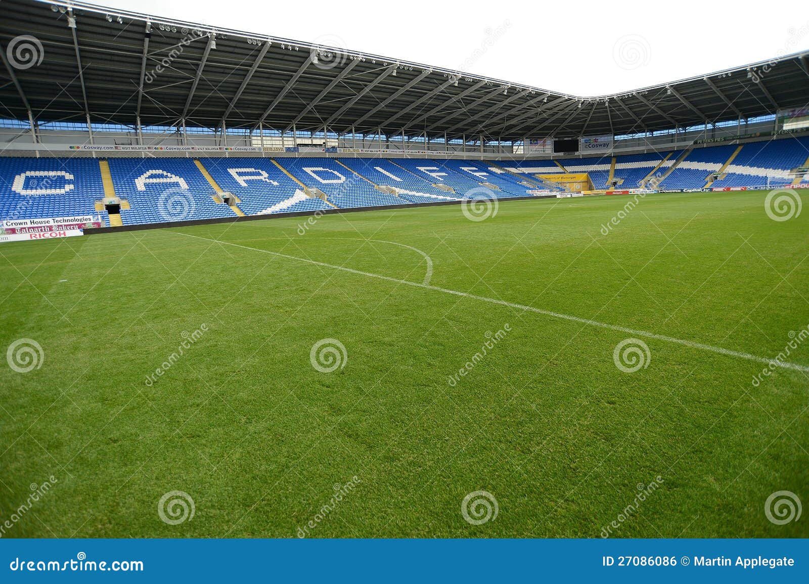 View of front entrance to the Cardiff City Football Club Stadium at  Leckwith on the outskirts of Cardiff.Cars parked outside Stock Photo - Alamy