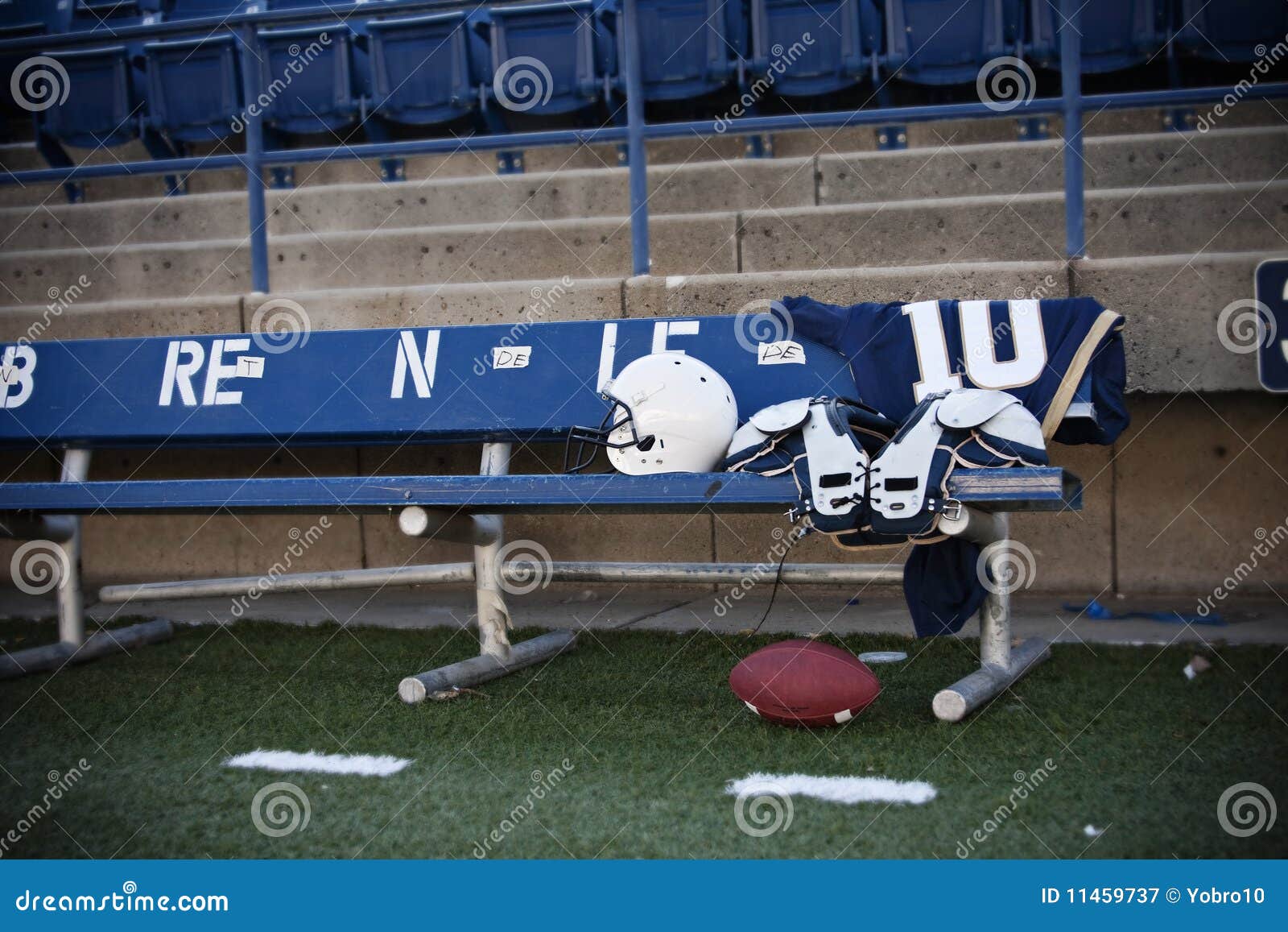 Football Stadium Sidelines stock image. Image of bench - 11459737