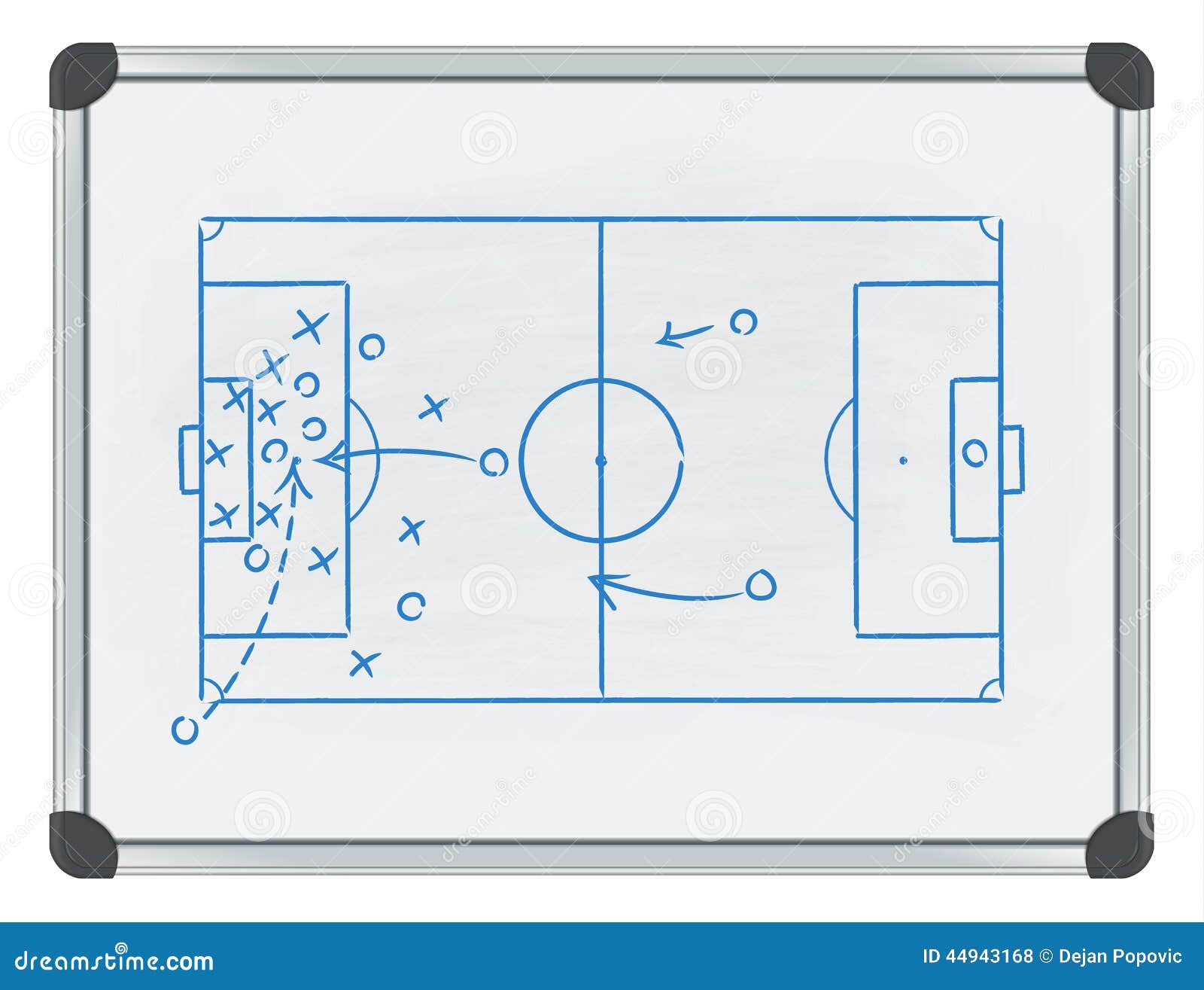 Football Tactic on Whiteboard Stock Illustration Illustration of