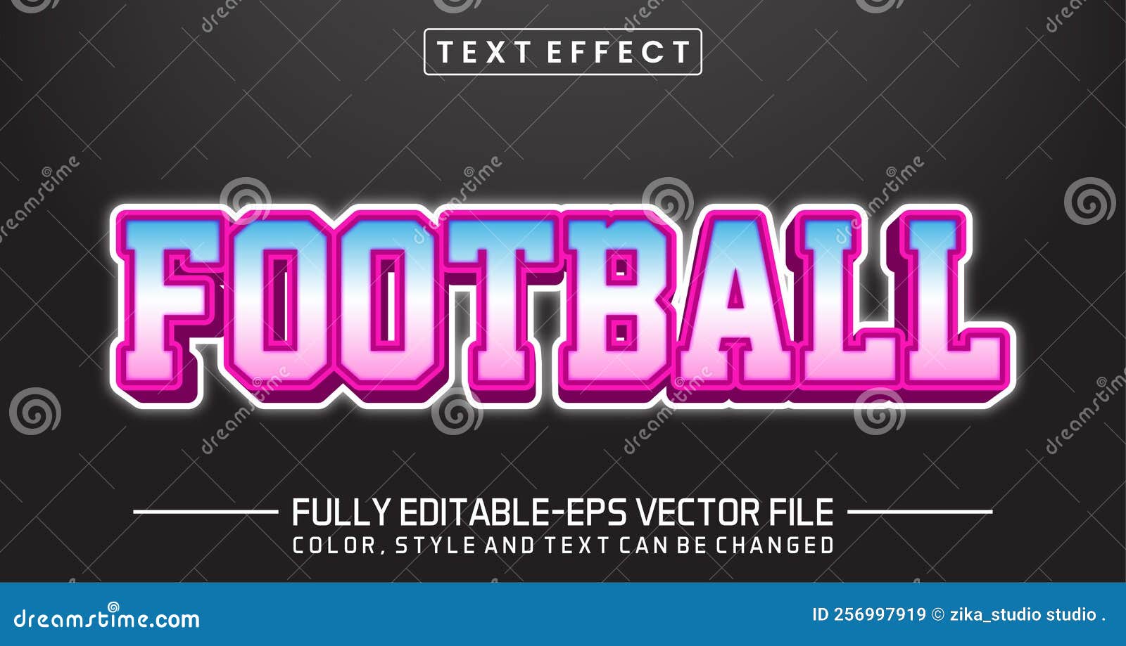 Football Text Style Effect Editable Stock Vector Illustration of