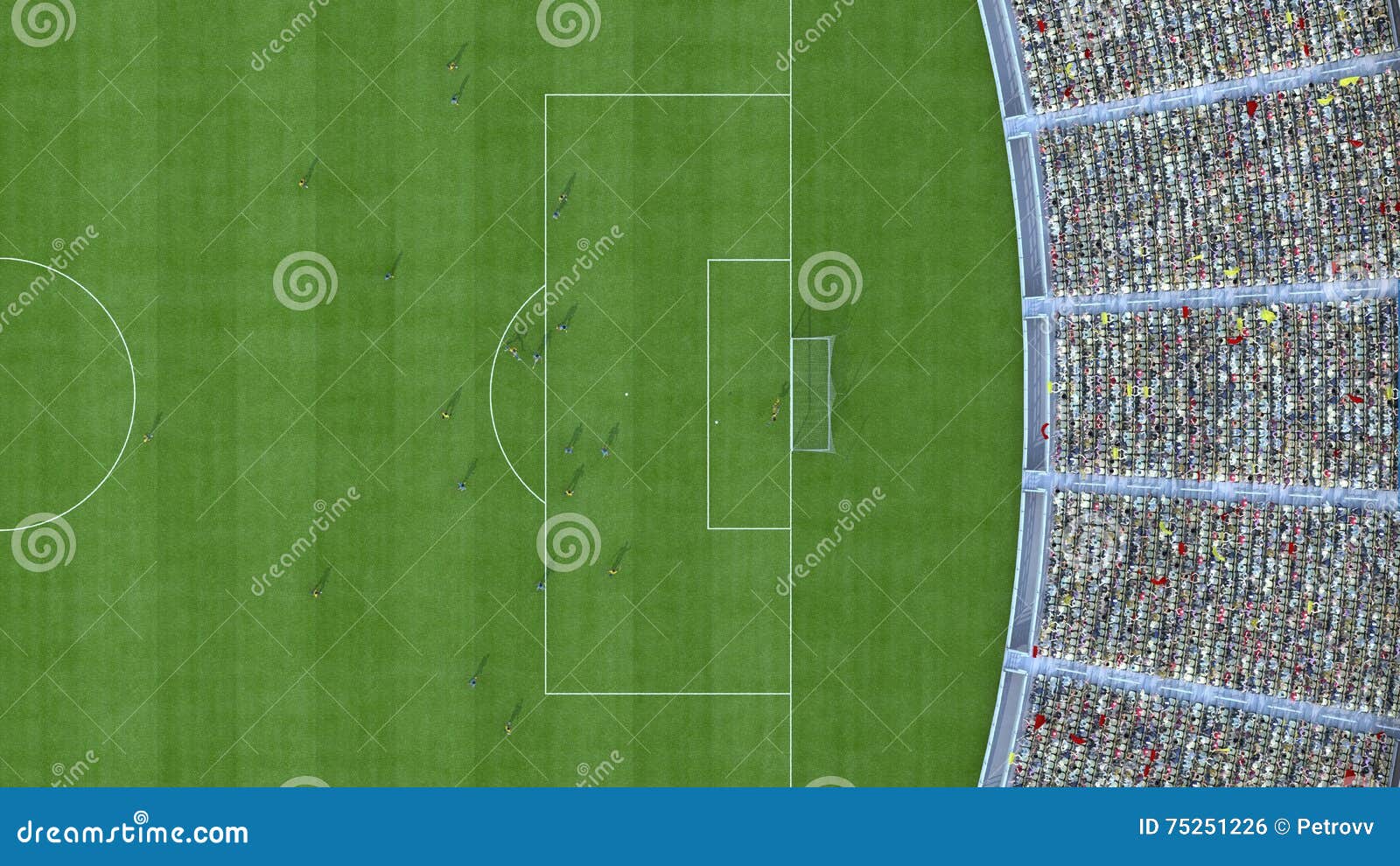Football Top View. 3d Rendering Stock Illustration Illustration of