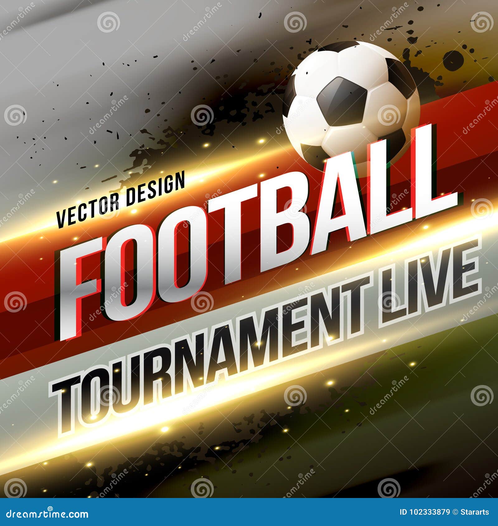 Football Tournament Broadcast Background Design Stock Vector Illustration of flyer, soccer