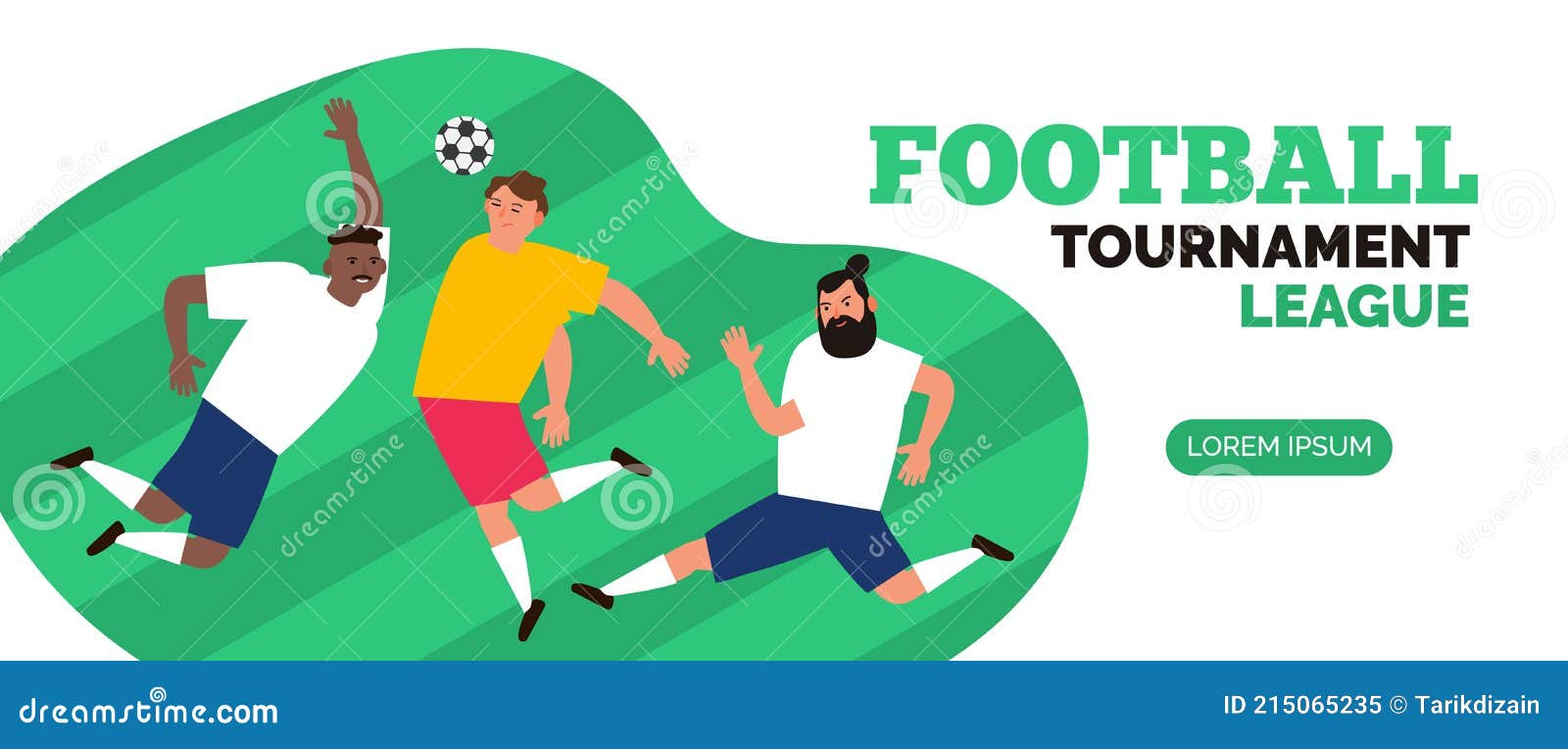 Football Tournament Championship Soccer Players with Ball Web Banner ...