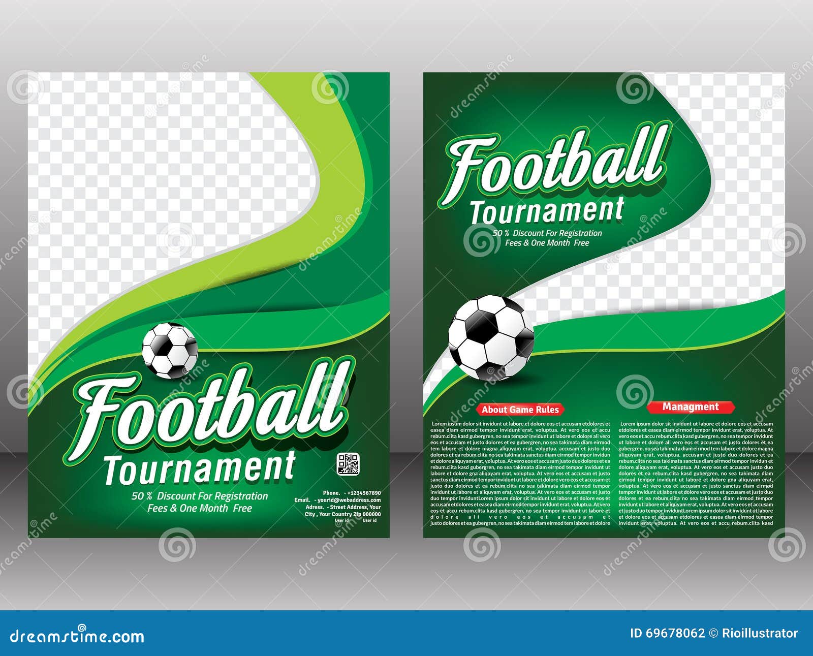 Football Tournament Flyer & Magazine Template Stock Illustration Throughout Football Tournament Flyer Template