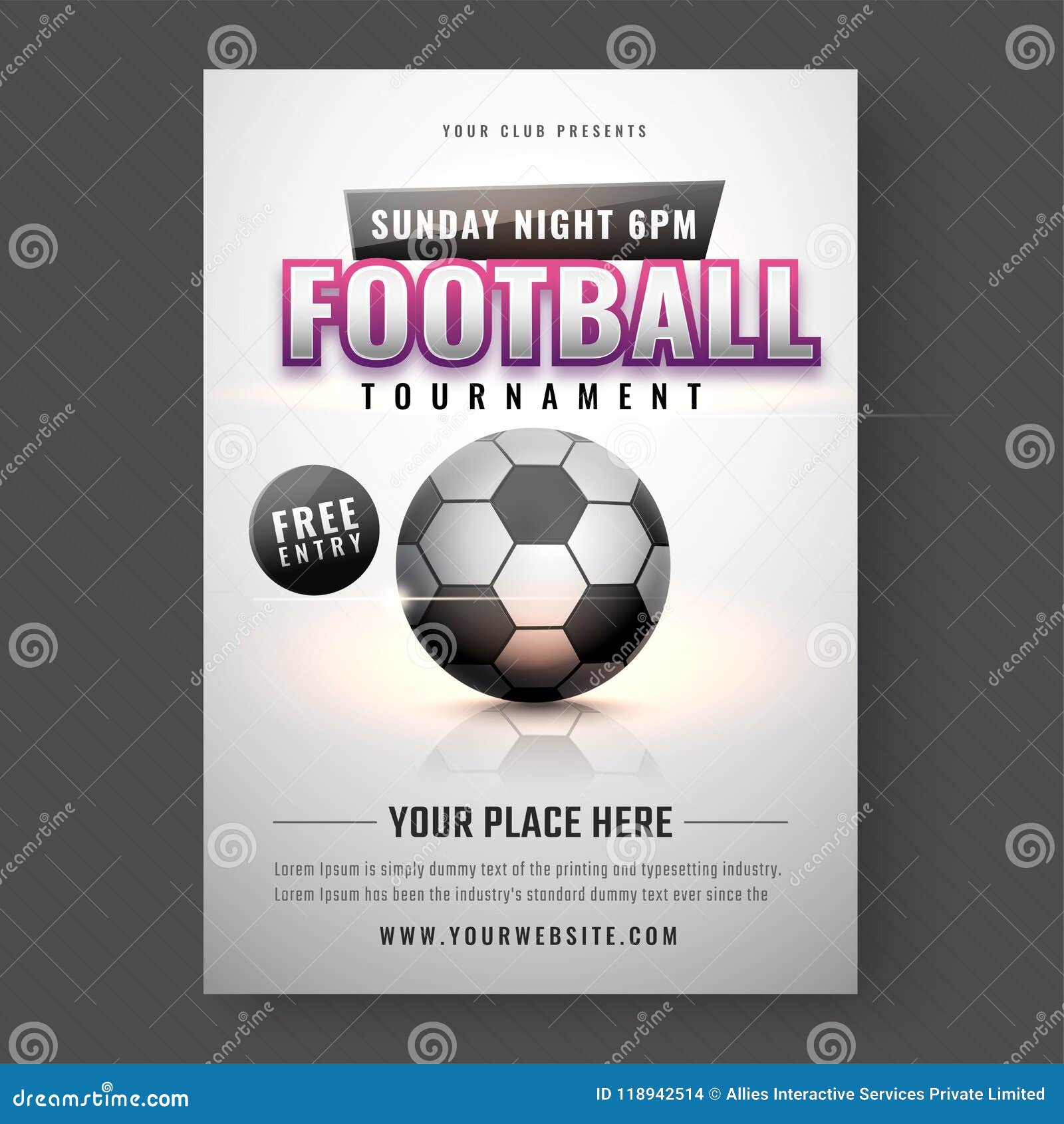 Football Tournament Template or Flyer Design. Stock Illustration With Regard To Football Tournament Flyer Template