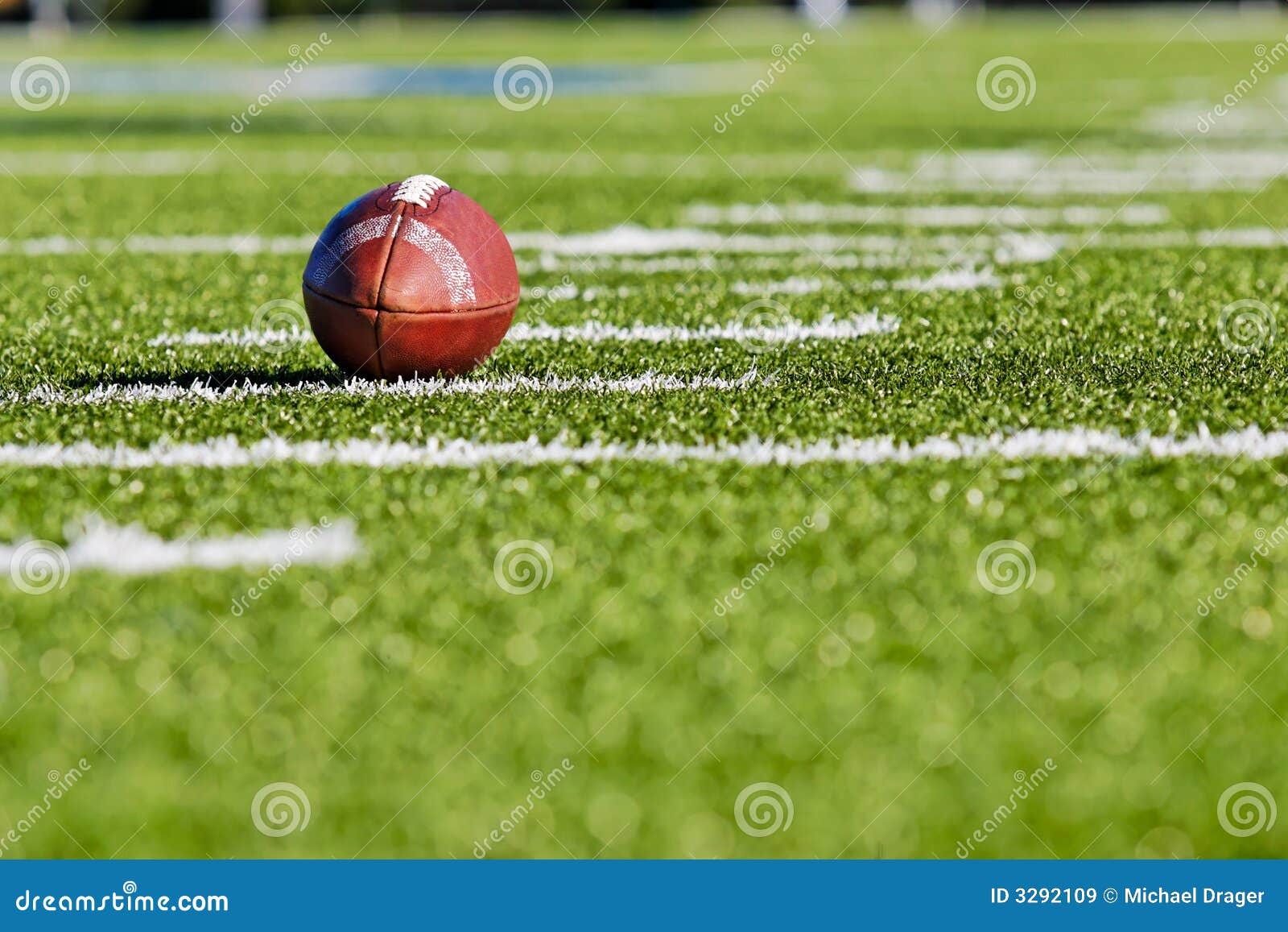 Football on Yardage Line stock image. Image of close, field 3292109