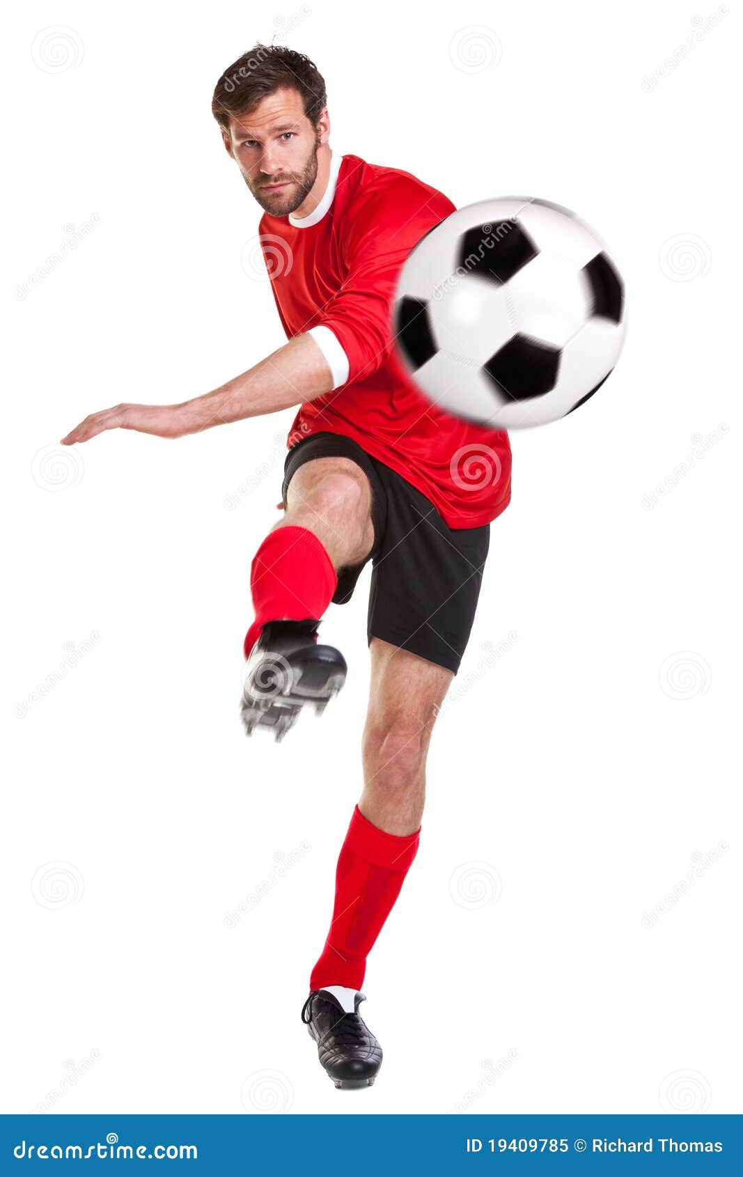 footballer cut out on white