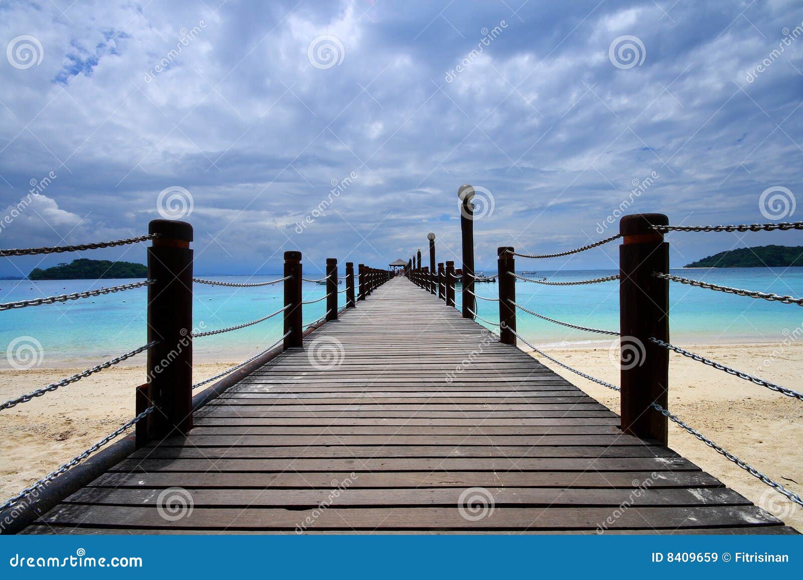 footbridge and ocean