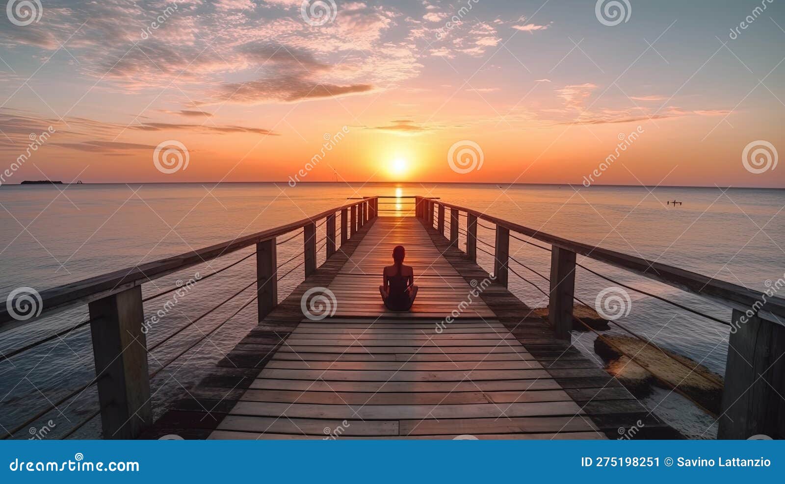 footbridge sea beach meditation journey calm hormone