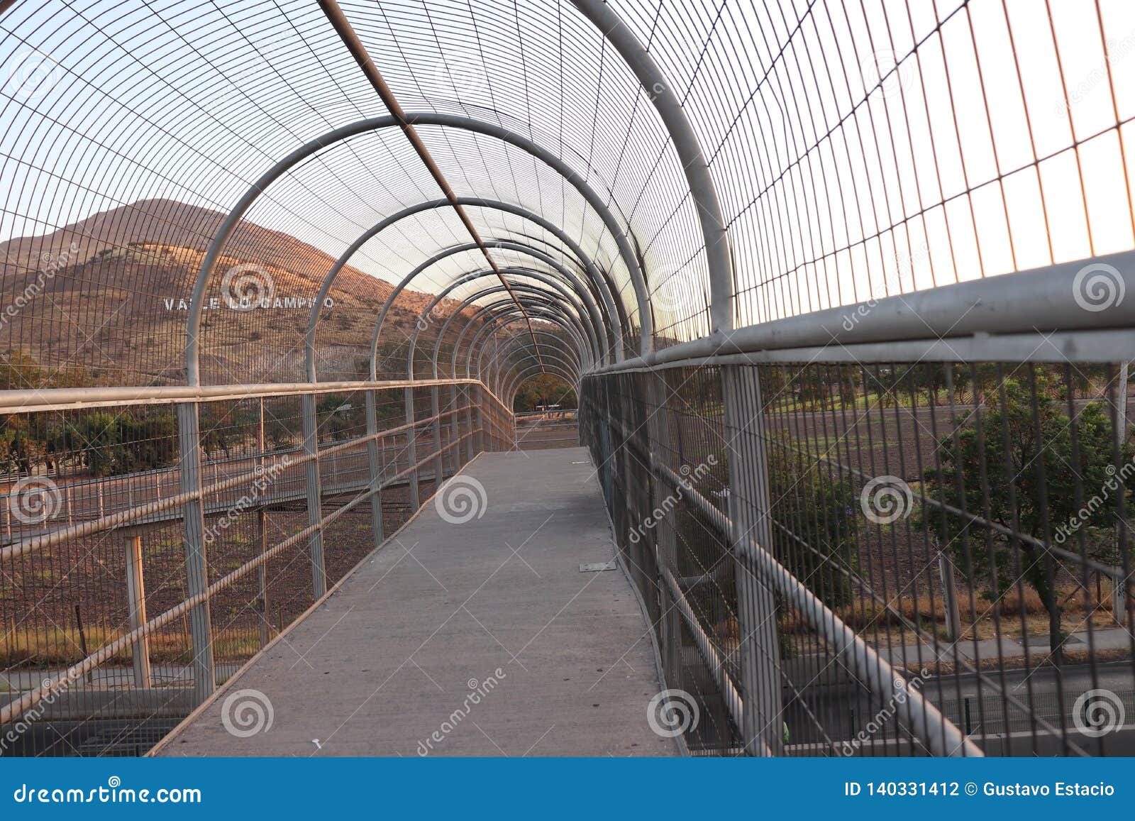 footbridge with security fence