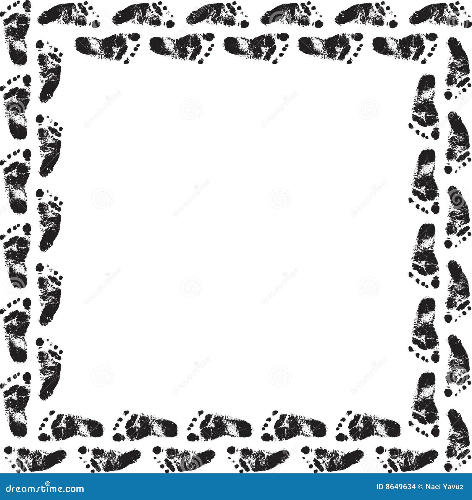 Footprint frame stock vector. Illustration of vector, stamp 8649634