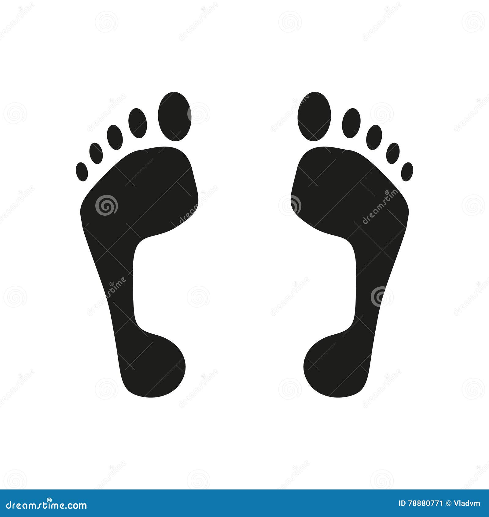 The Footprint Icon. Foot Symbol Stock Vector - Illustration of flat ...