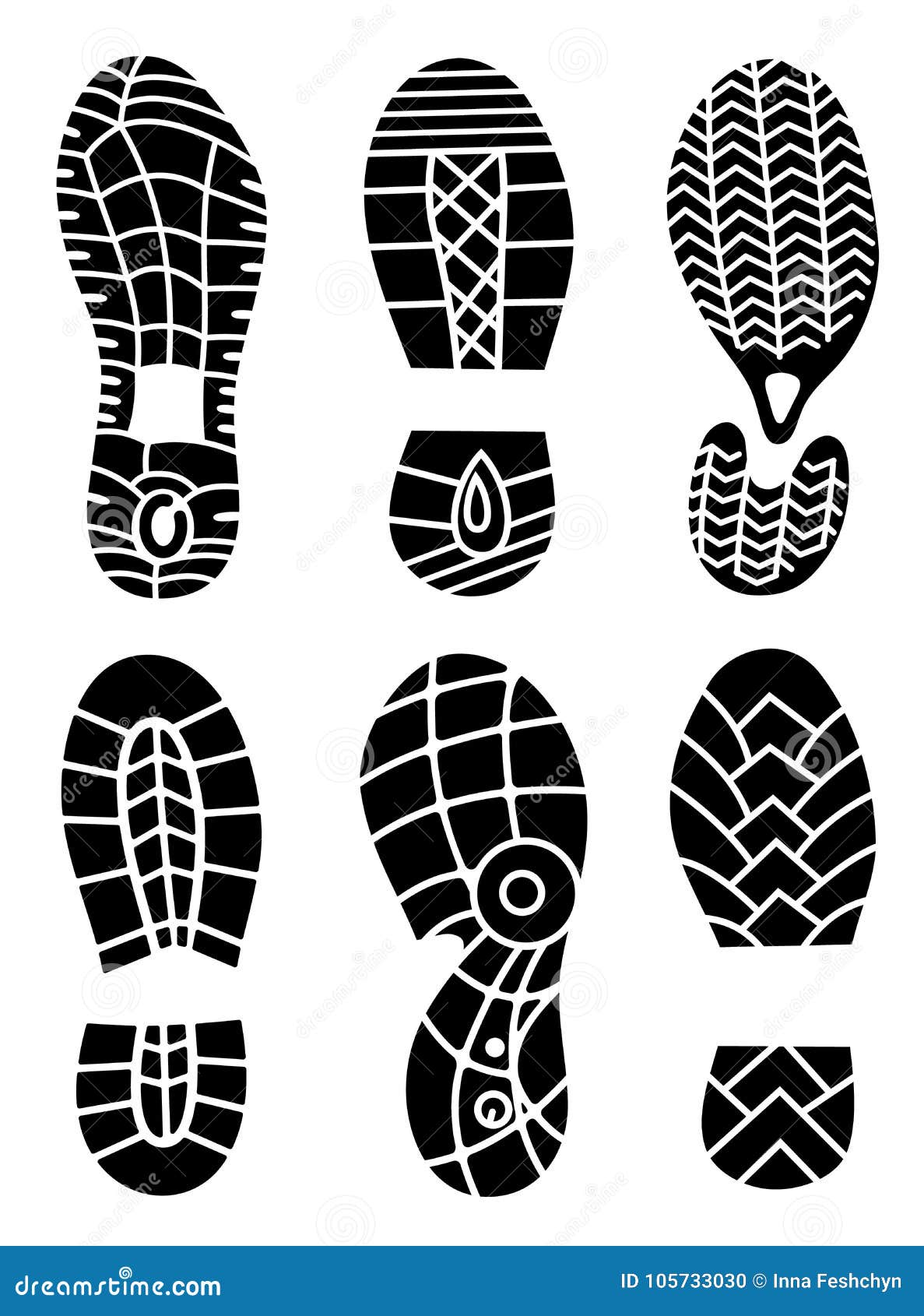 Footprint Icons Isolated on White Background. Vector Art. Collection of ...