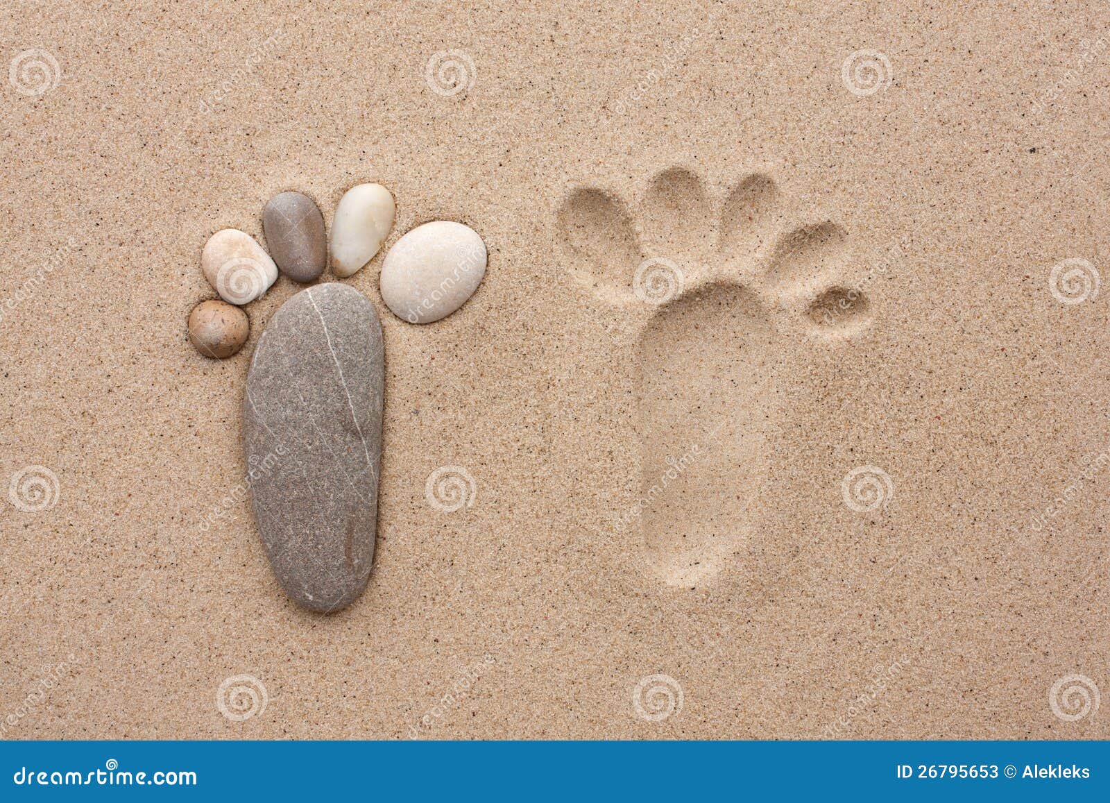 The Footprint Made Up of Stones Stock Image Image of journey, holiday