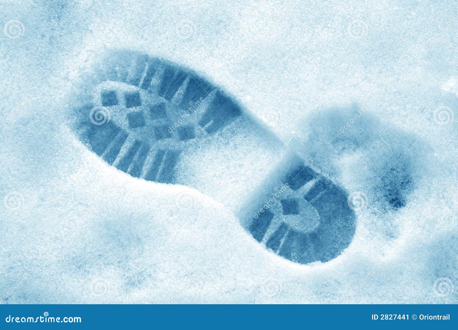 Footprint In The Snow Stock Image 