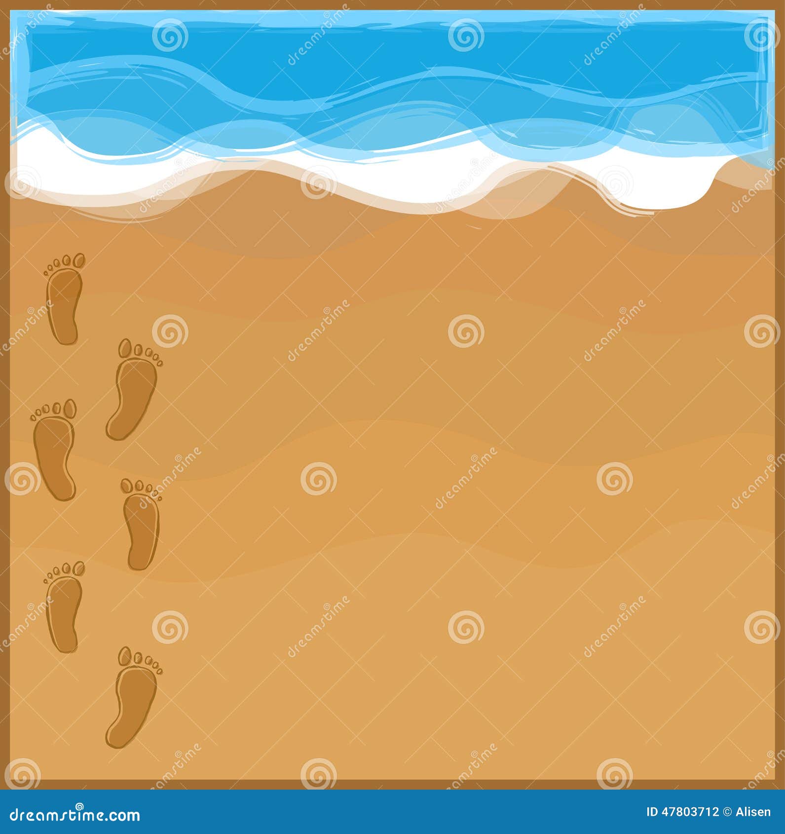 Footprints on the beach stock vector. Illustration of family - 47803712