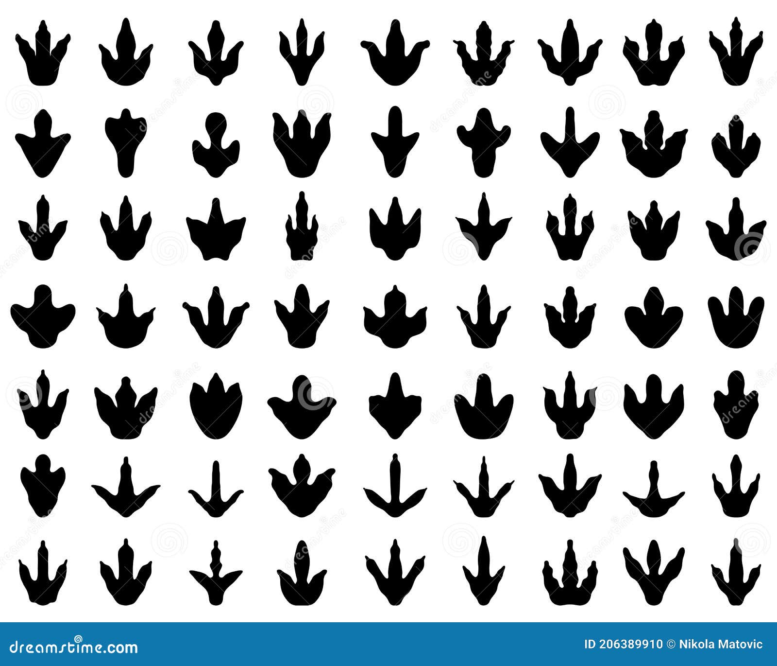 Footprints of dinosaurs stock illustration. Illustration of predator