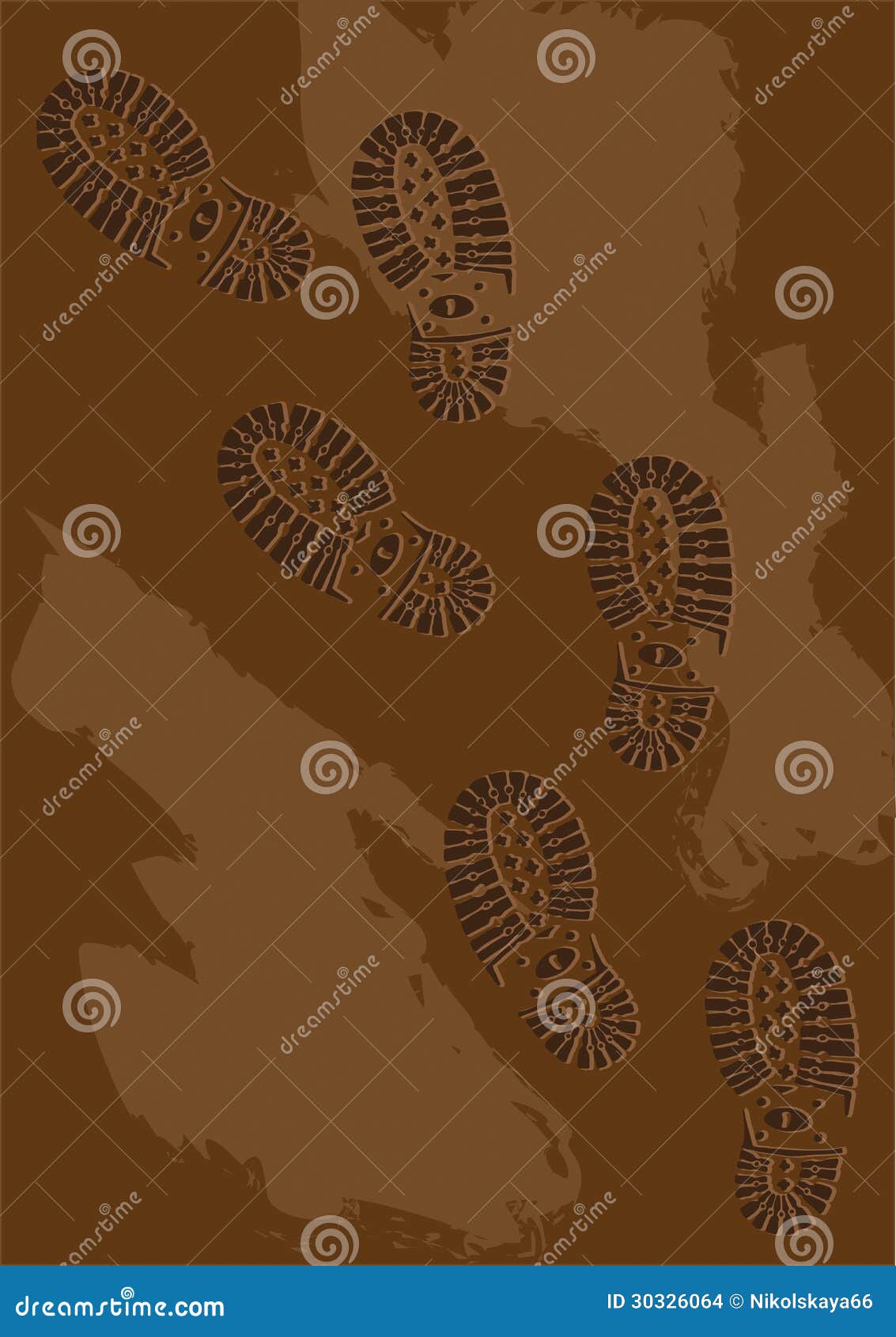 Footprints in the mud stock vector. Illustration of dirt - 30326064