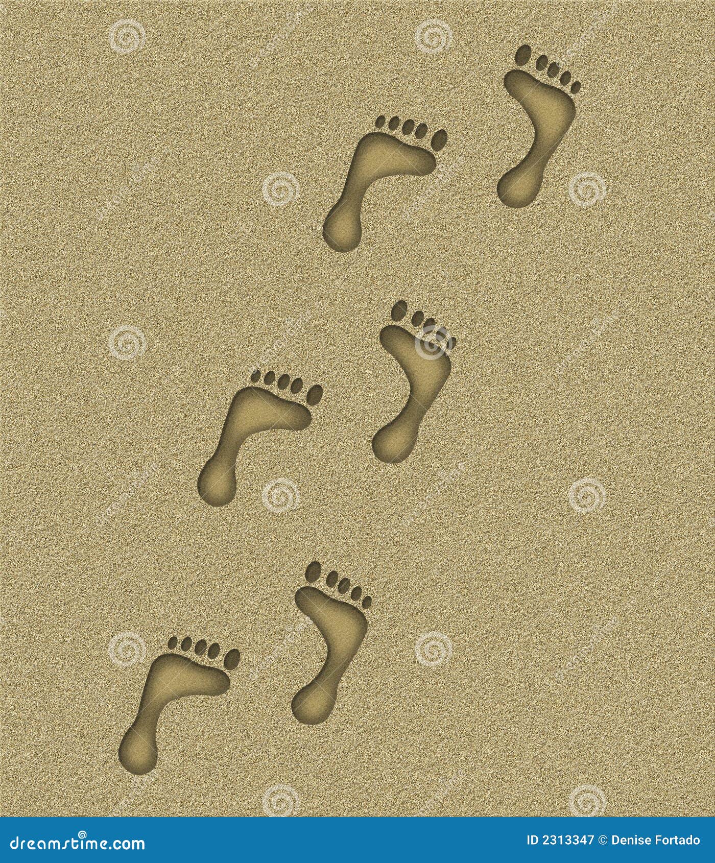 Footprints in the sand stock illustration. Illustration of tropical