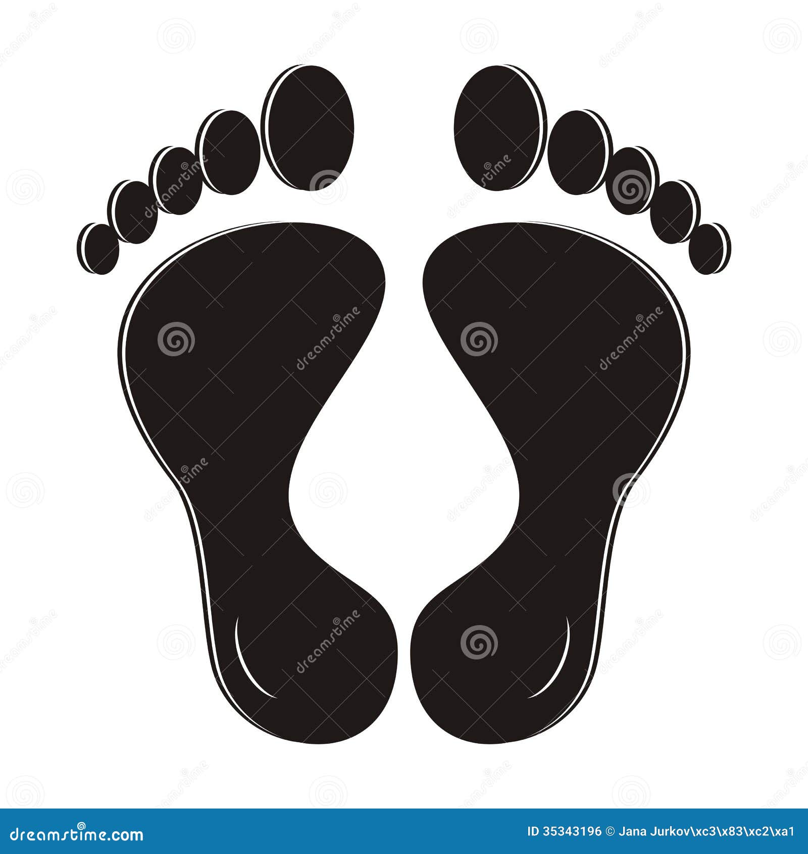 Footprints stock vector. Illustration of ring, arch, abutment - 35343196