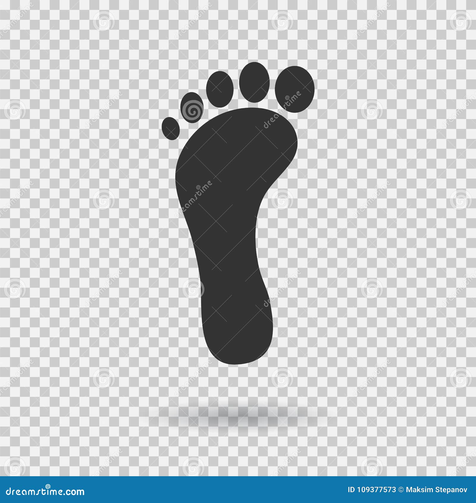 footstep icon.  footprint. flat style.  with shadown