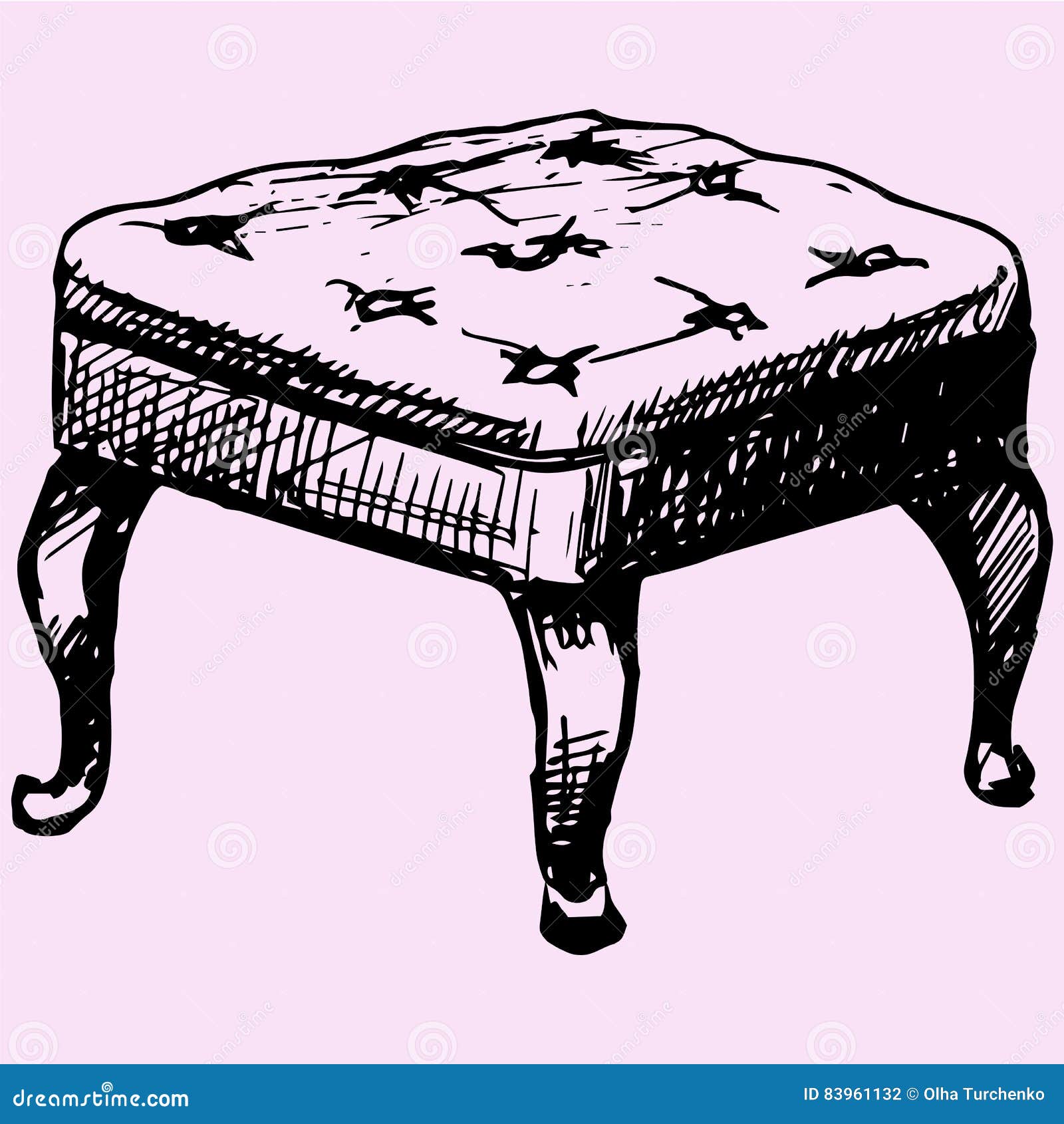Footstool Ottoman Vector Illustration 90519562