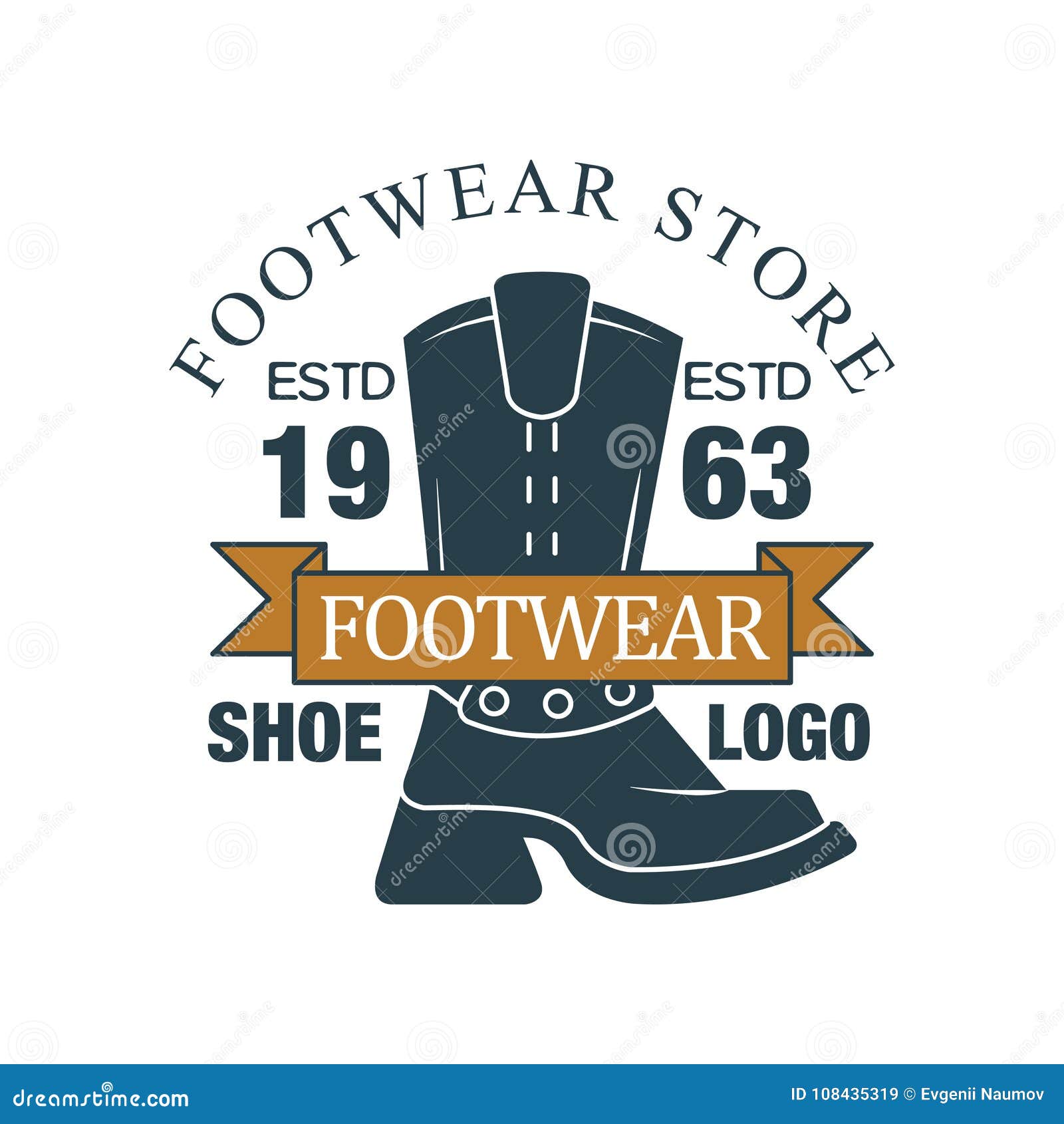 Footwear Store, Shoe Logo, Estd 1963, Vintage Badge for Company ...