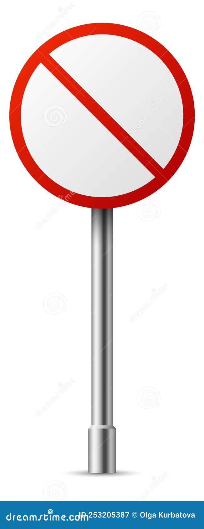 Forbidden Road Sign. Realistic Round Street Board Stock Vector -  Illustration of street, vector: 253205387