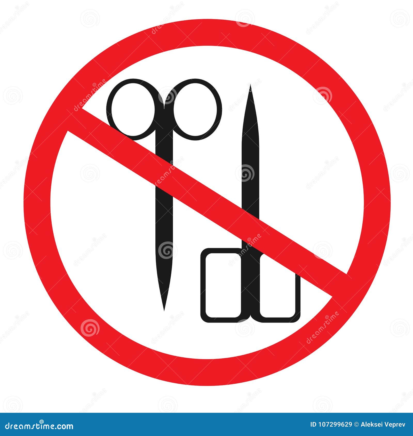 Forbidden sign with scissors glyph icon. No cutting prohibition. Stop silhouette symbol. Negative space. Vector isolated illustration