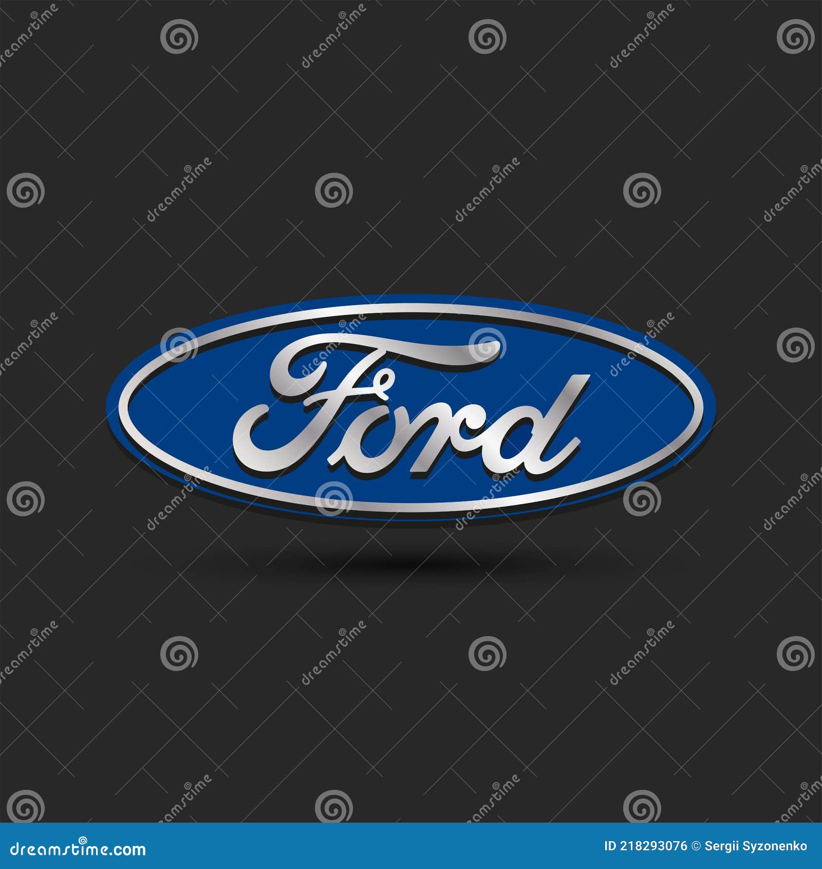 Ford Logo 3d Effekt Kreatives Emblem Eines Amerikanischen Autos