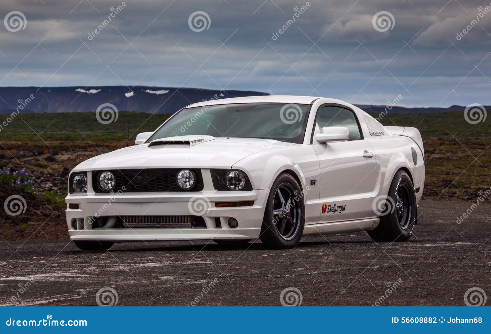Ford Mustang GT Procharger editorial photography. Image of iceland