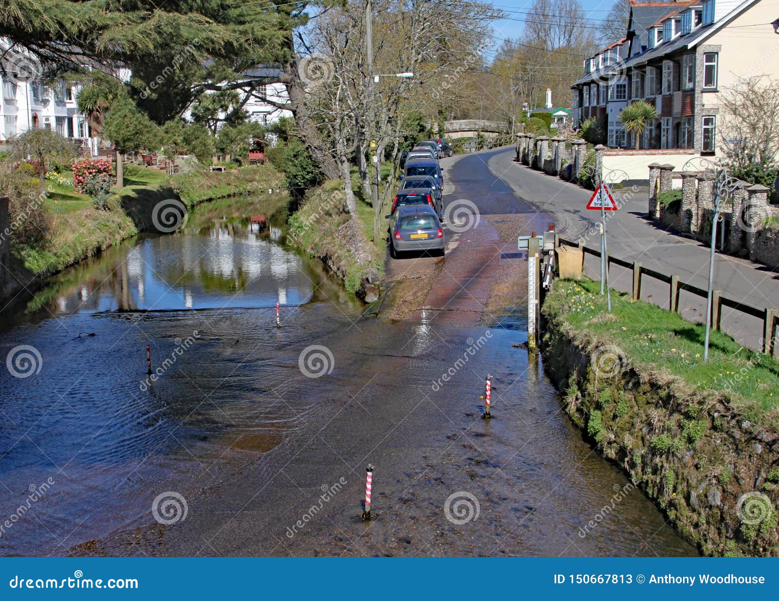 The Ford on the River Sid at Sidmouth, Devon Taken from the Footbridge