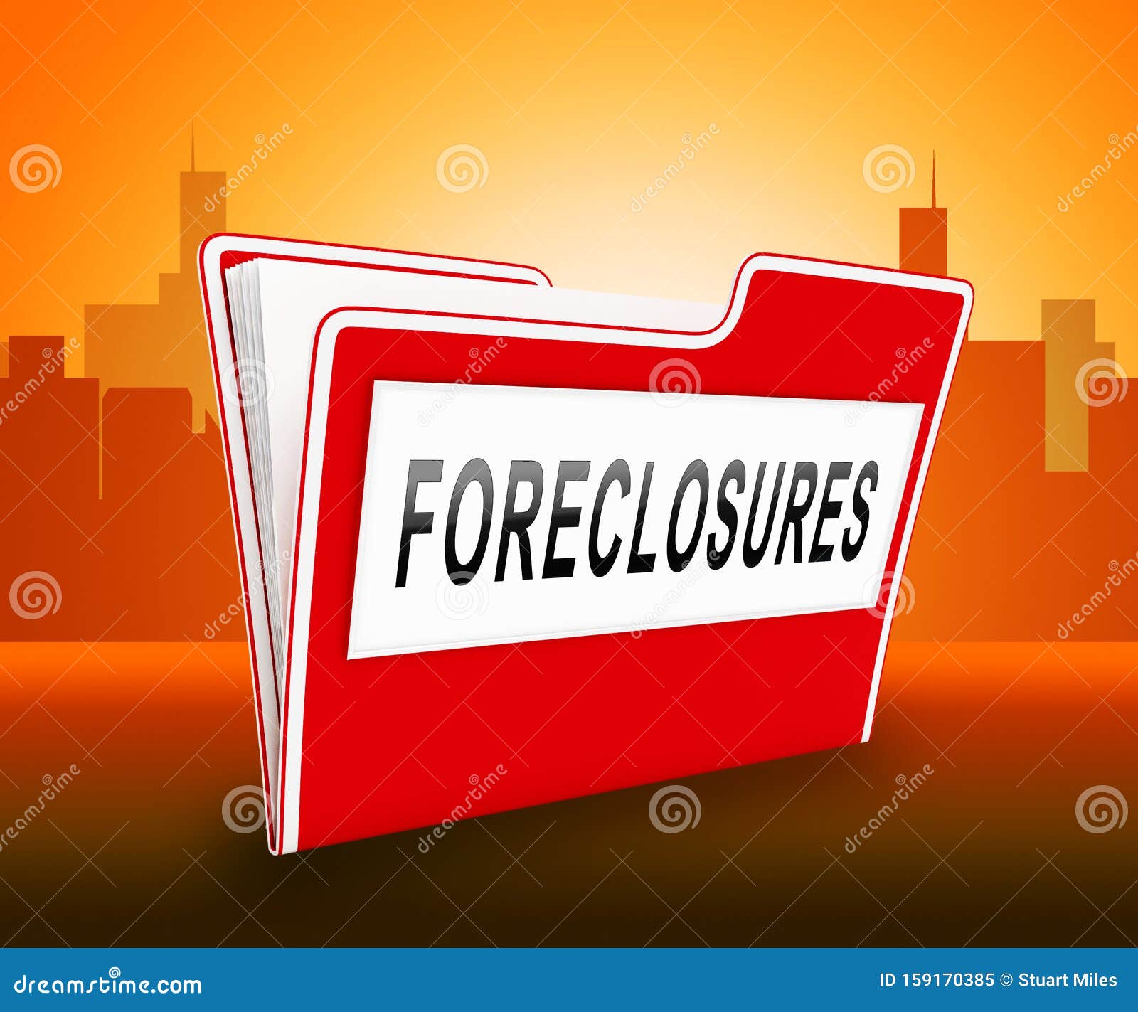 foreclosure notice folder means warning that property will be repossessed - 3d 