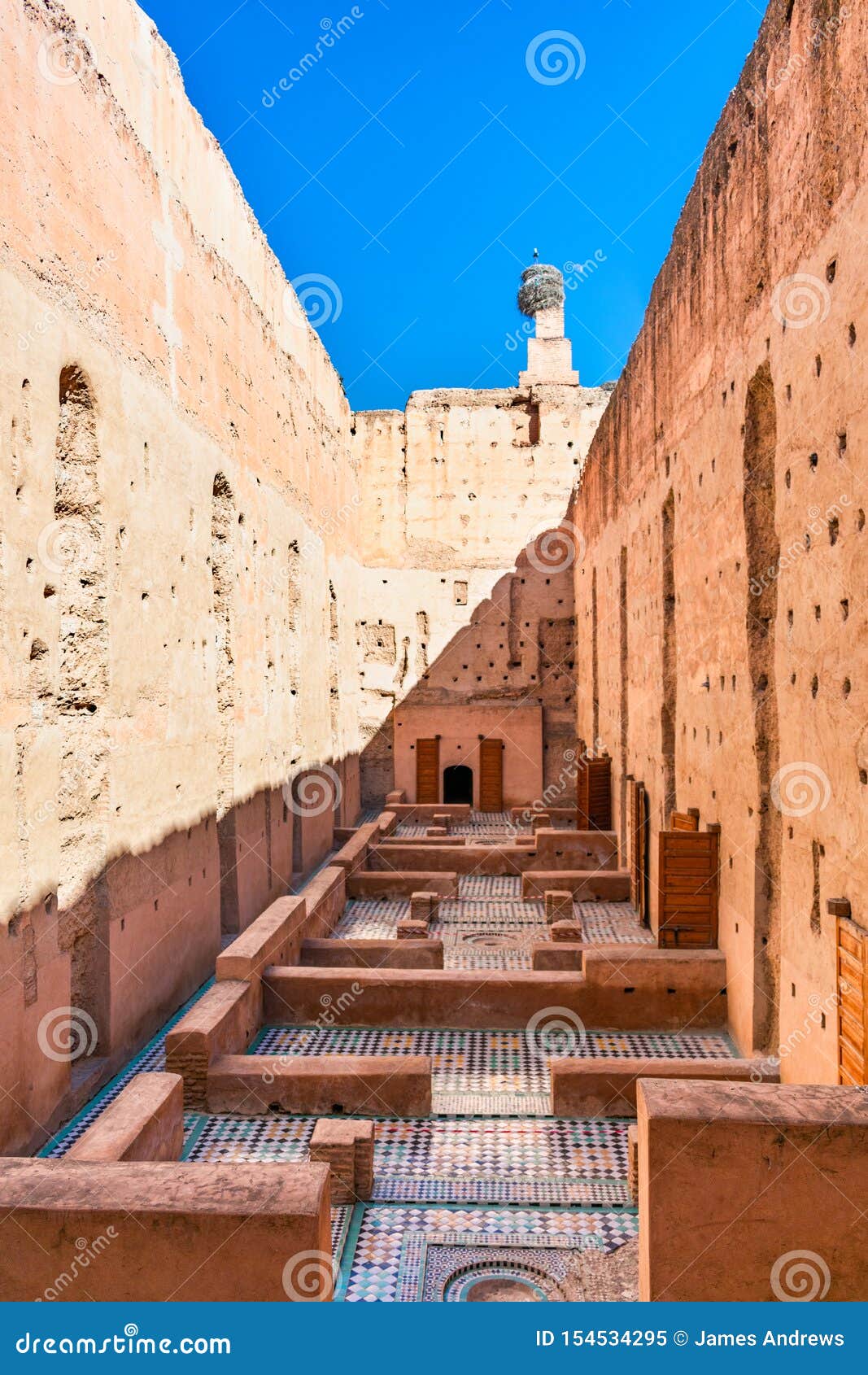 Forecourt Ruins at the El Badi Palace in Marrakesh Morocco Stock Image