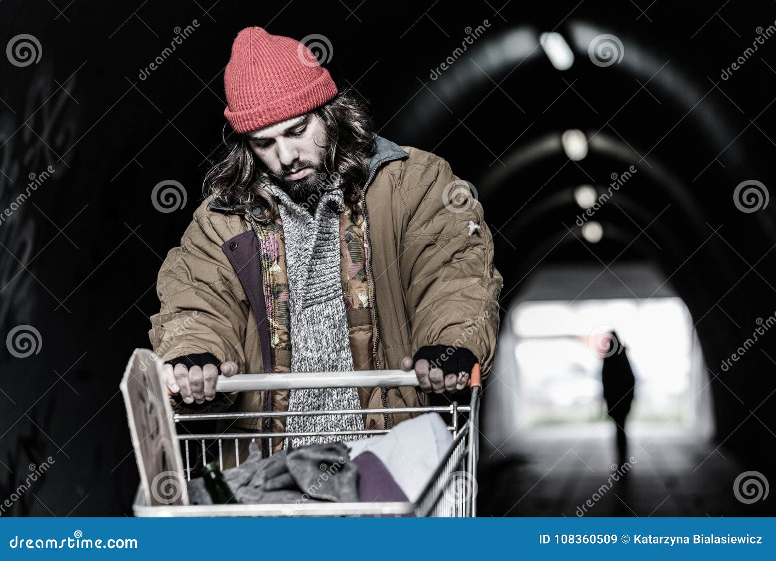 hopeless drifter with trolley